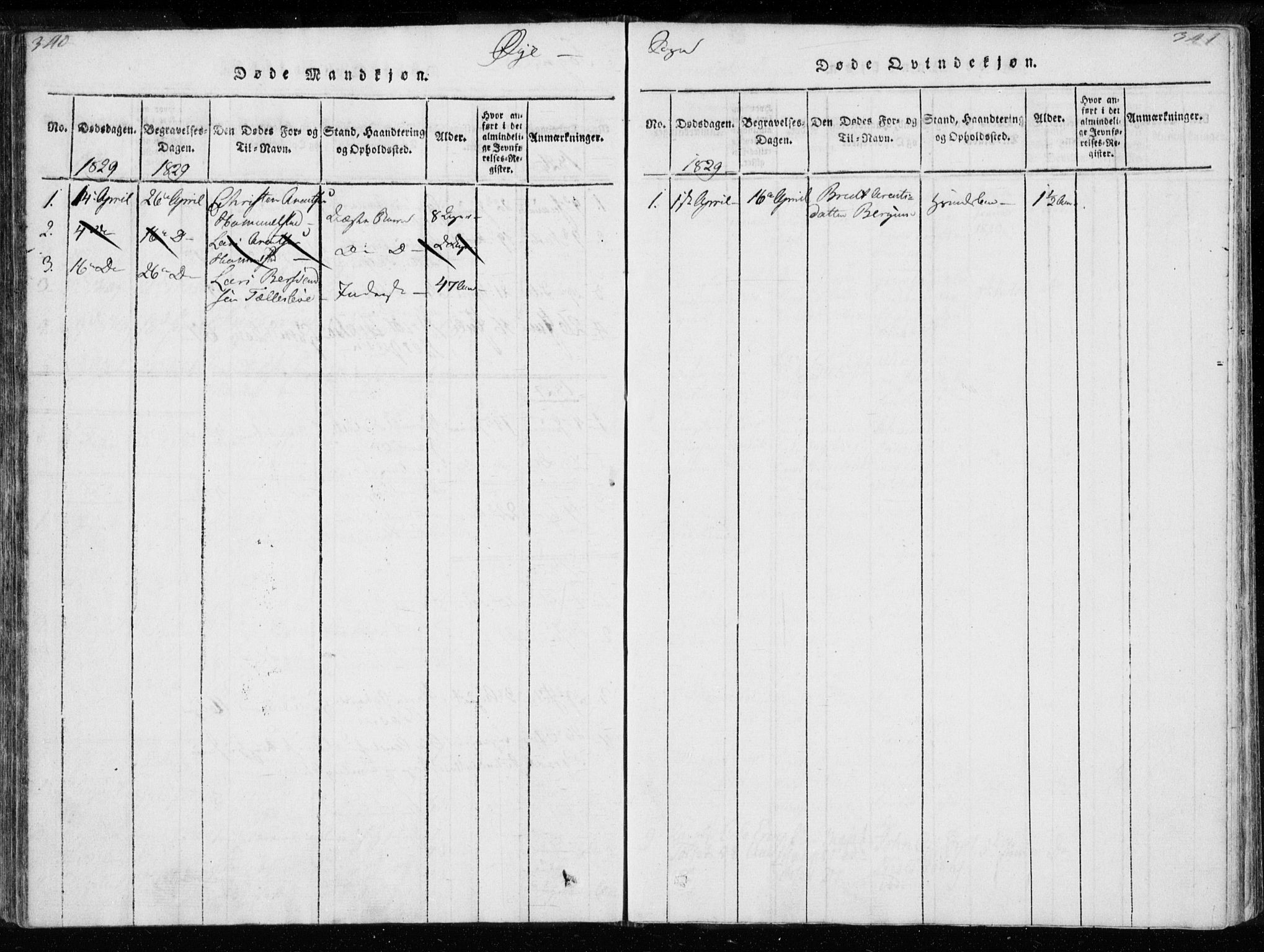 Ministerialprotokoller, klokkerbøker og fødselsregistre - Møre og Romsdal, AV/SAT-A-1454/595/L1041: Parish register (official) no. 595A03, 1819-1829, p. 340-341