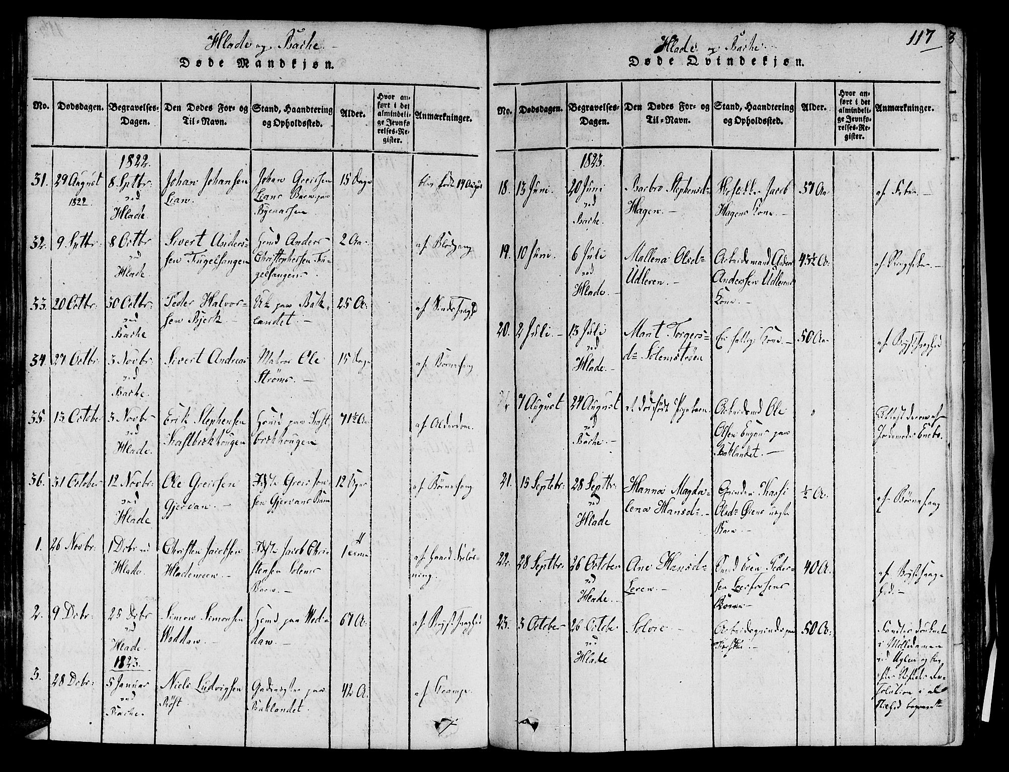 Ministerialprotokoller, klokkerbøker og fødselsregistre - Sør-Trøndelag, AV/SAT-A-1456/606/L0283: Parish register (official) no. 606A03 /1, 1818-1823, p. 117