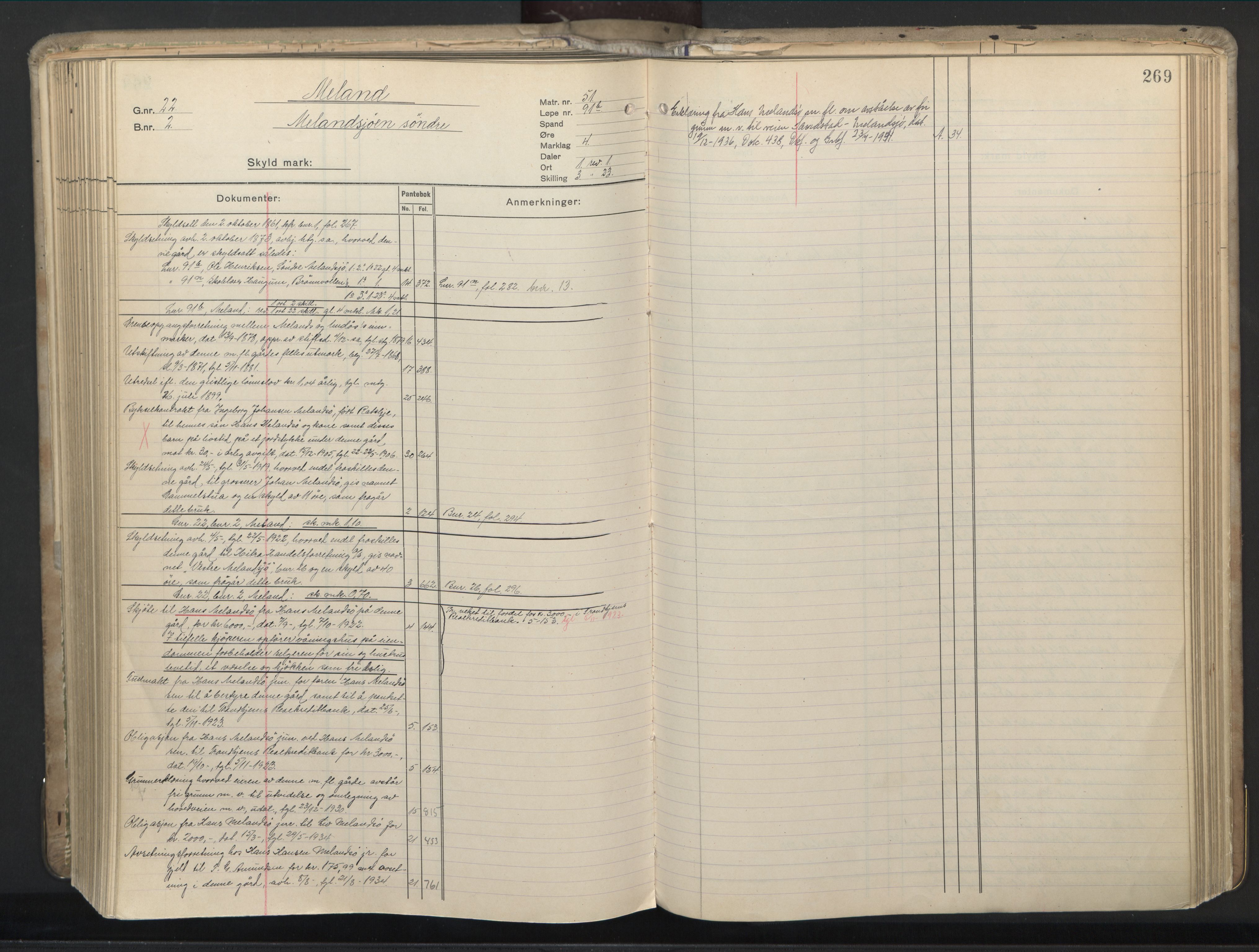 Hitra sorenskriveri, AV/SAT-A-0018/2/2A/L0010: Mortgage register no. 10, p. 269