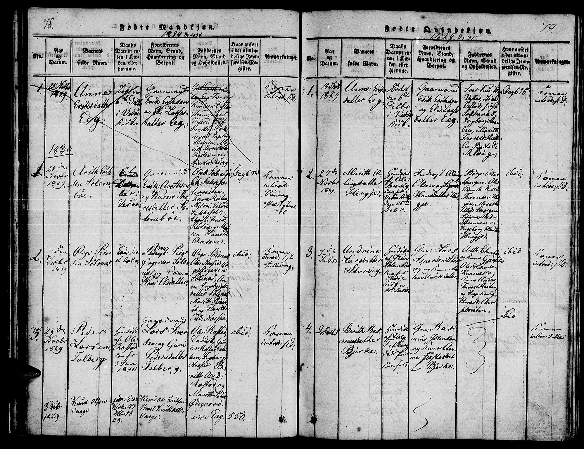 Ministerialprotokoller, klokkerbøker og fødselsregistre - Møre og Romsdal, SAT/A-1454/547/L0602: Parish register (official) no. 547A04, 1818-1845, p. 78-79