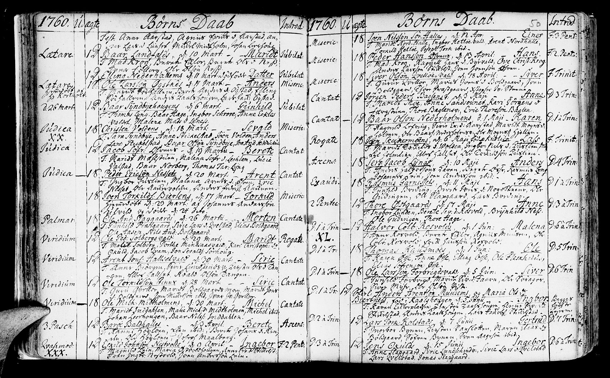 Ministerialprotokoller, klokkerbøker og fødselsregistre - Nord-Trøndelag, SAT/A-1458/723/L0231: Parish register (official) no. 723A02, 1748-1780, p. 50
