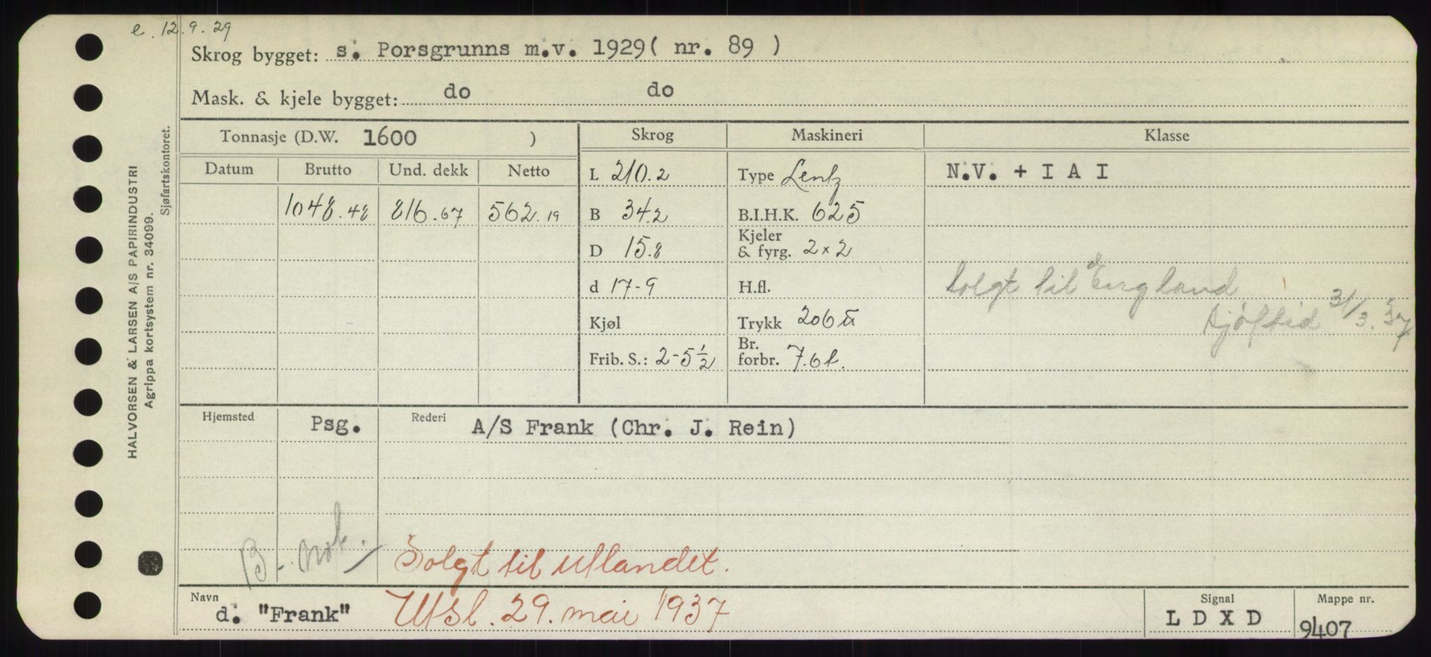 Sjøfartsdirektoratet med forløpere, Skipsmålingen, RA/S-1627/H/Hd/L0011: Fartøy, Fla-Får, p. 307