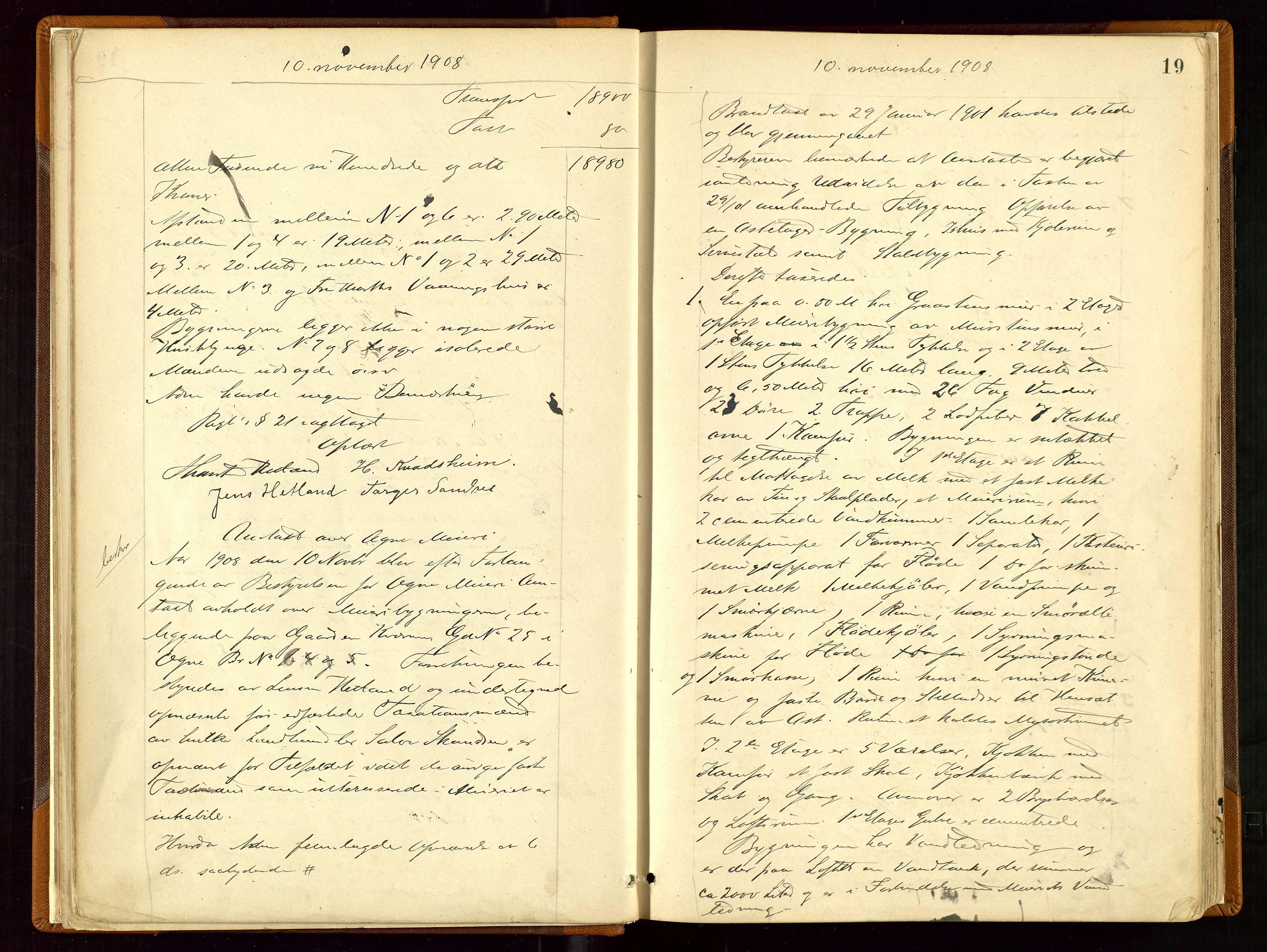 Eigersund lensmannskontor, AV/SAST-A-100171/Goa/L0004: "Brandtakst-Protokol", 1893-1920, p. 18b-19a