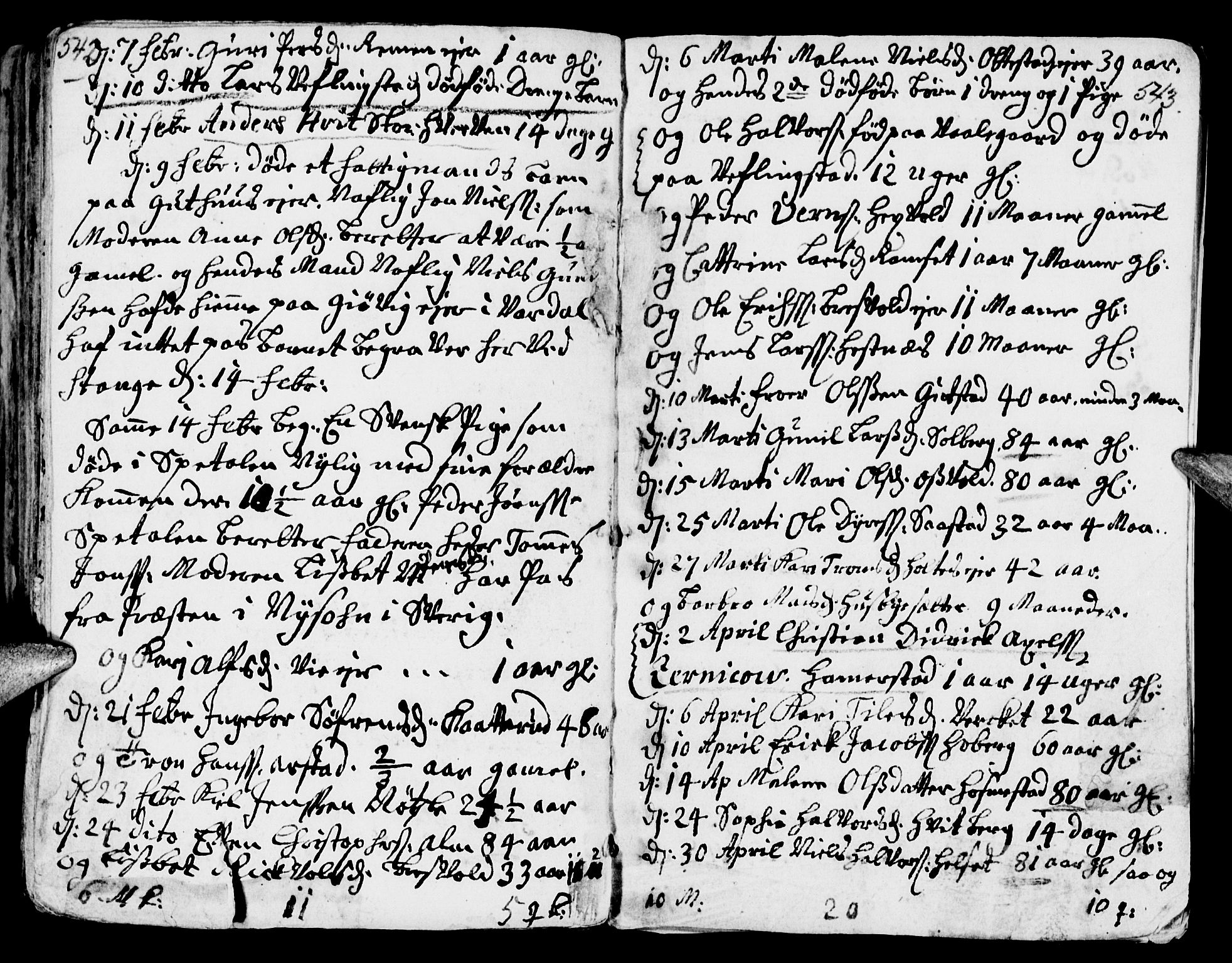 Stange prestekontor, AV/SAH-PREST-002/K/L0002: Parish register (official) no. 2, 1724-1740, p. 542-543