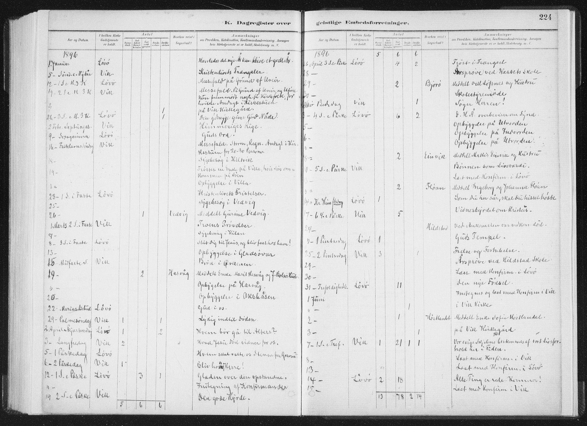 Ministerialprotokoller, klokkerbøker og fødselsregistre - Nord-Trøndelag, SAT/A-1458/771/L0597: Parish register (official) no. 771A04, 1885-1910, p. 224