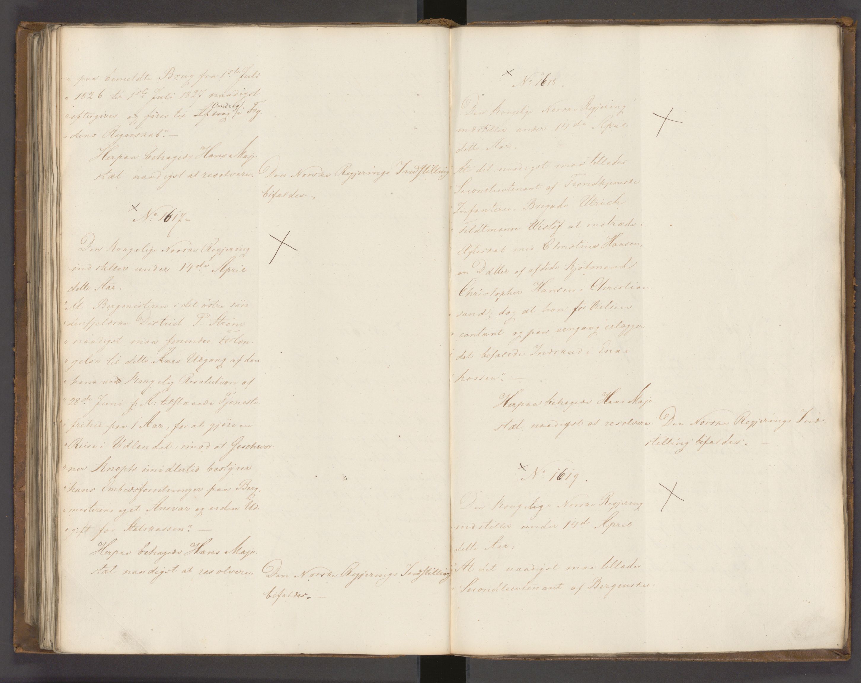Statsrådssekretariatet, AV/RA-S-1001/A/Ab/L0022: Kgl. res. nr. 1210-1721, 1. halvår, 1826