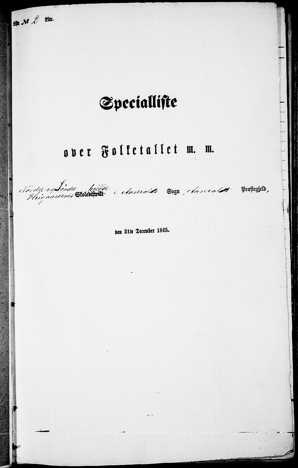 RA, 1865 census for Åseral, 1865, p. 22