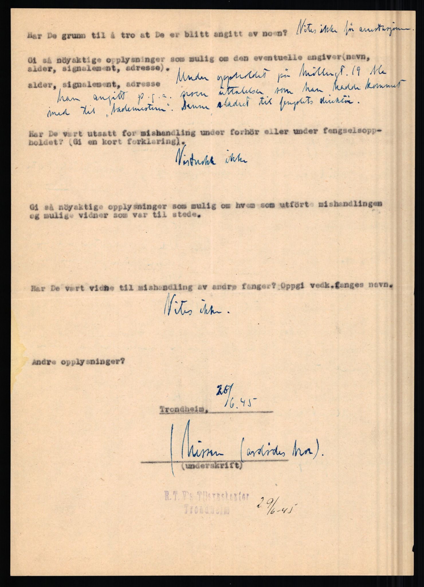 Rikspolitisjefen, AV/RA-S-1560/L/L0012: Mogensen, Øivind - Noraas, Lars, 1940-1945, p. 919