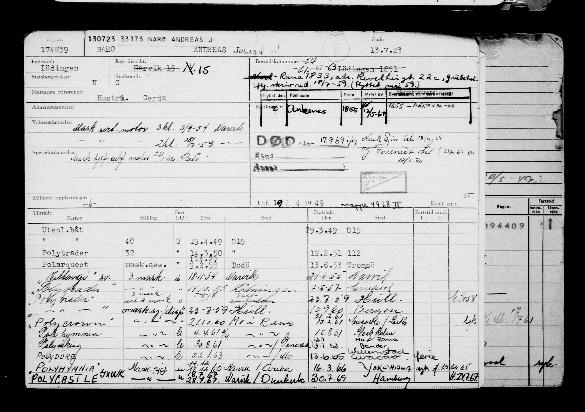 Direktoratet for sjømenn, AV/RA-S-3545/G/Gb/L0220: Hovedkort, 1923, p. 887