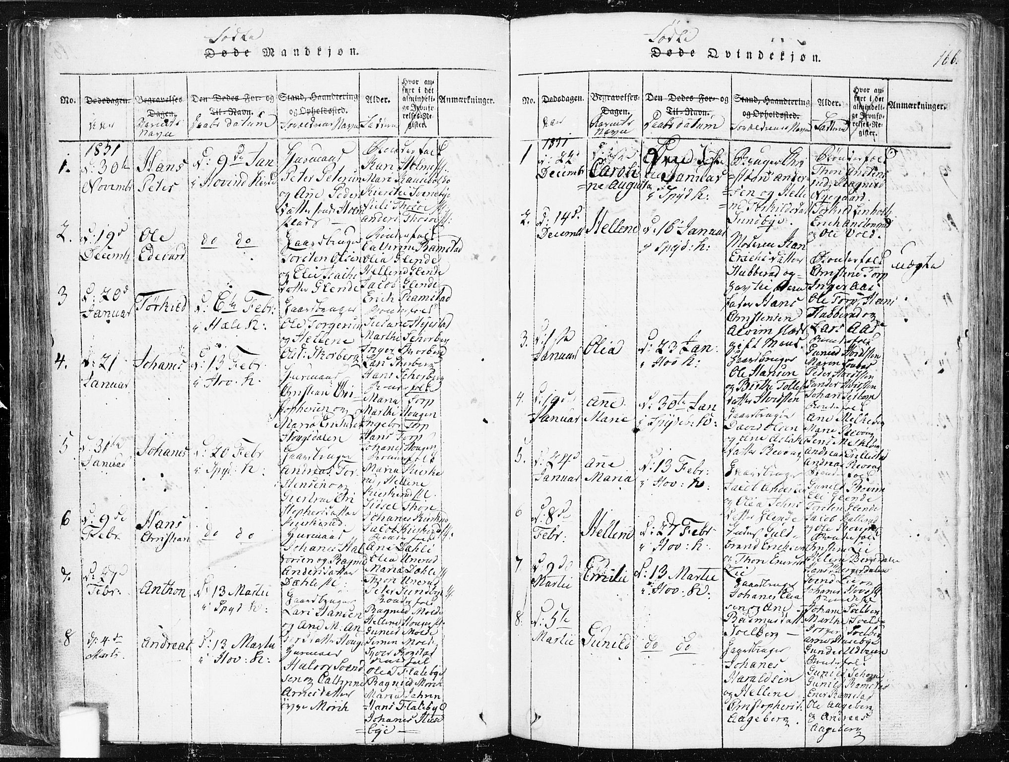 Spydeberg prestekontor Kirkebøker, SAO/A-10924/F/Fa/L0004: Parish register (official) no. I 4, 1814-1841, p. 166