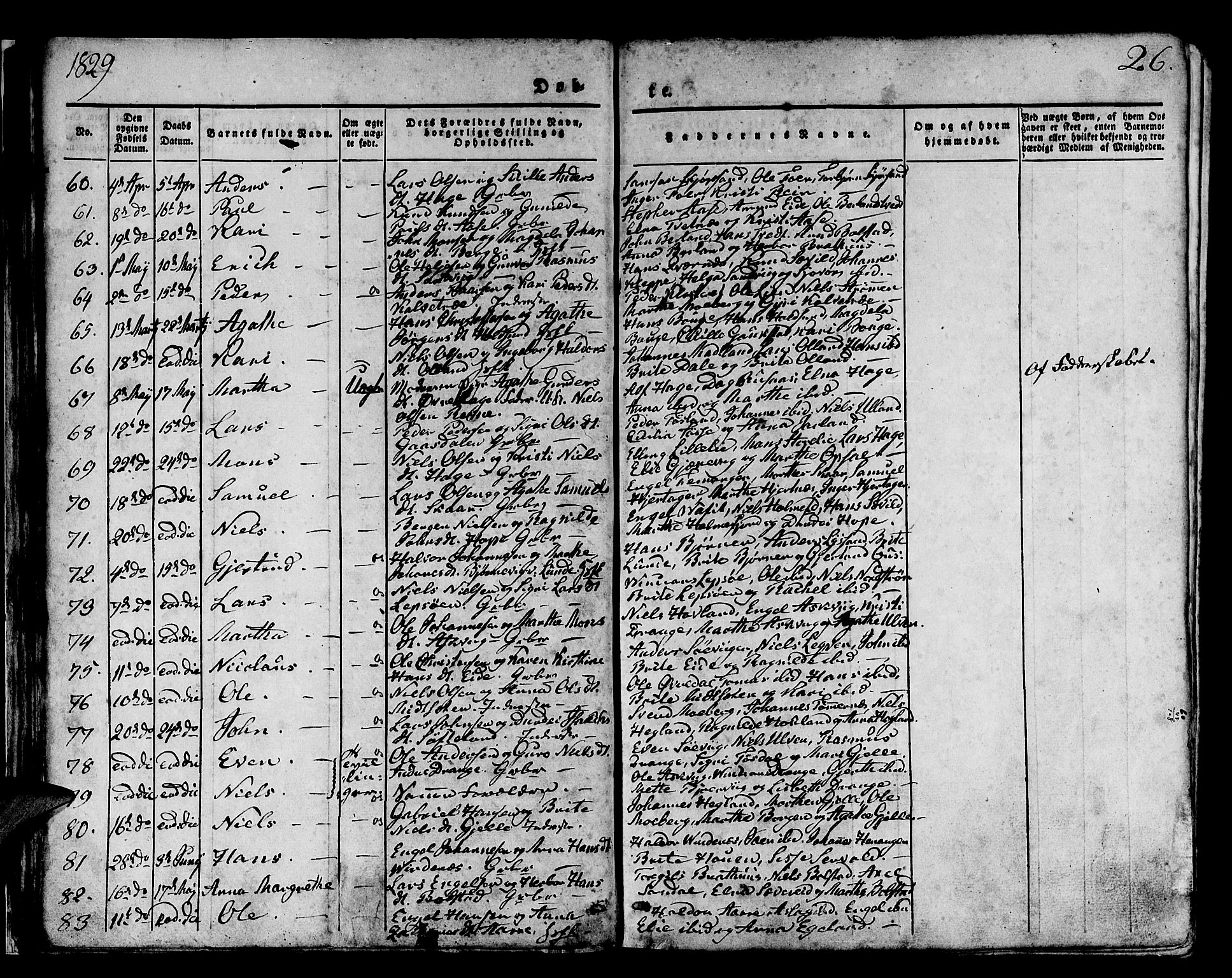 Os sokneprestembete, AV/SAB-A-99929: Parish register (official) no. A 14, 1826-1839, p. 26