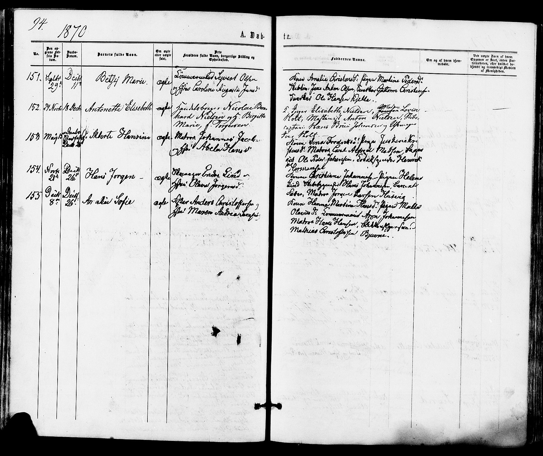 Tønsberg kirkebøker, SAKO/A-330/F/Fa/L0009: Parish register (official) no. I 9, 1865-1873, p. 94