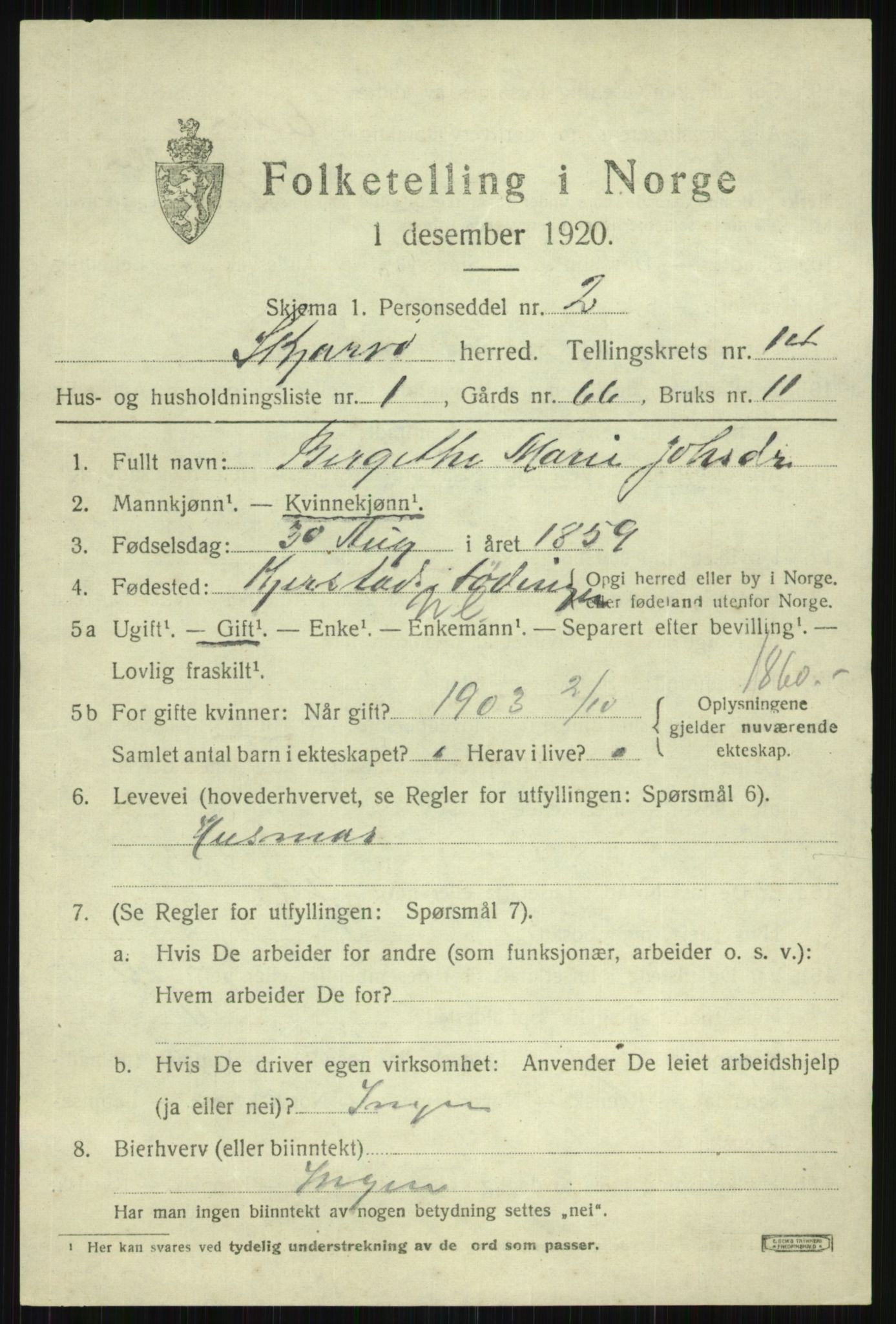 SATØ, 1920 census for Skjervøy, 1920, p. 6827