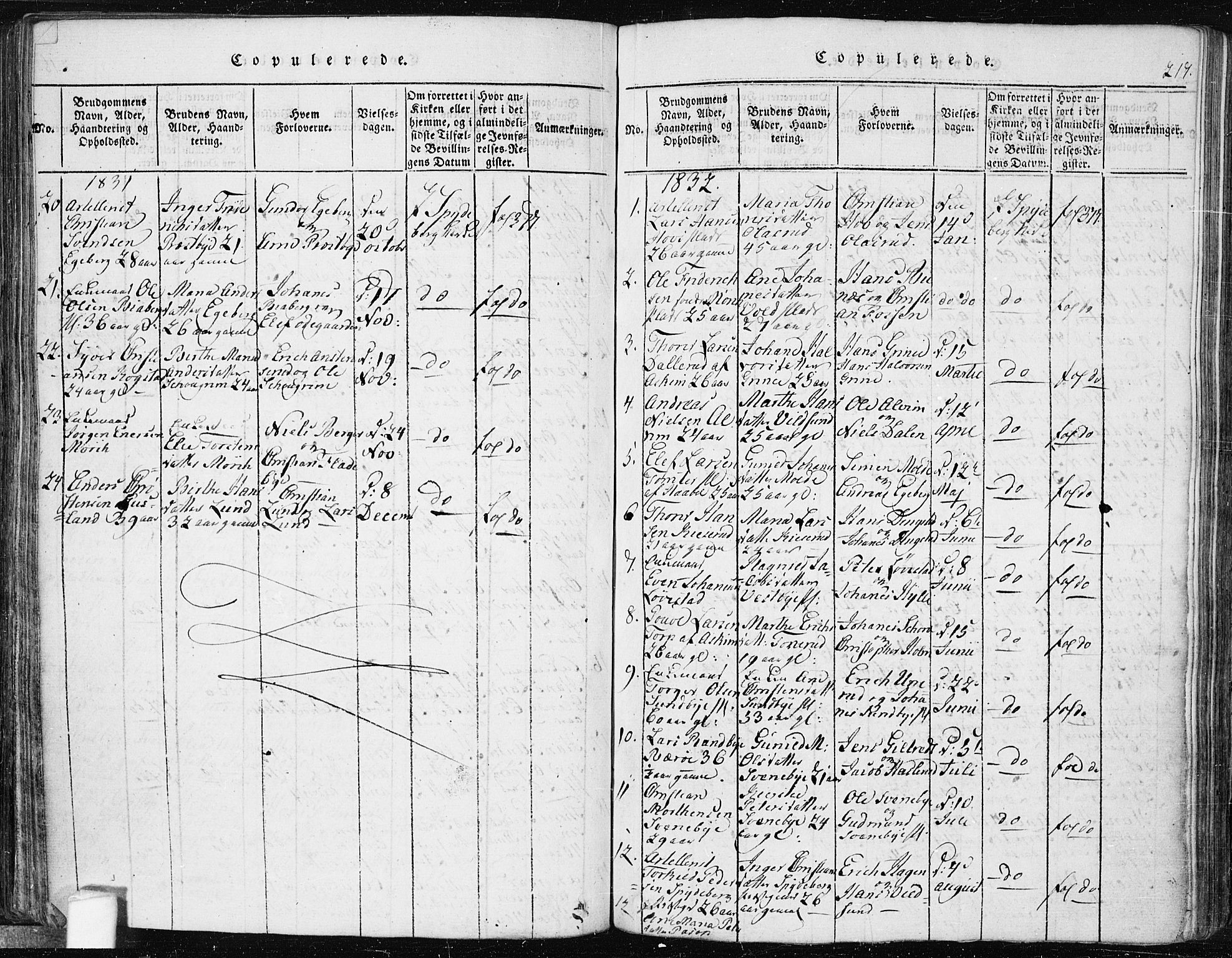 Spydeberg prestekontor Kirkebøker, SAO/A-10924/F/Fa/L0004: Parish register (official) no. I 4, 1814-1841, p. 217