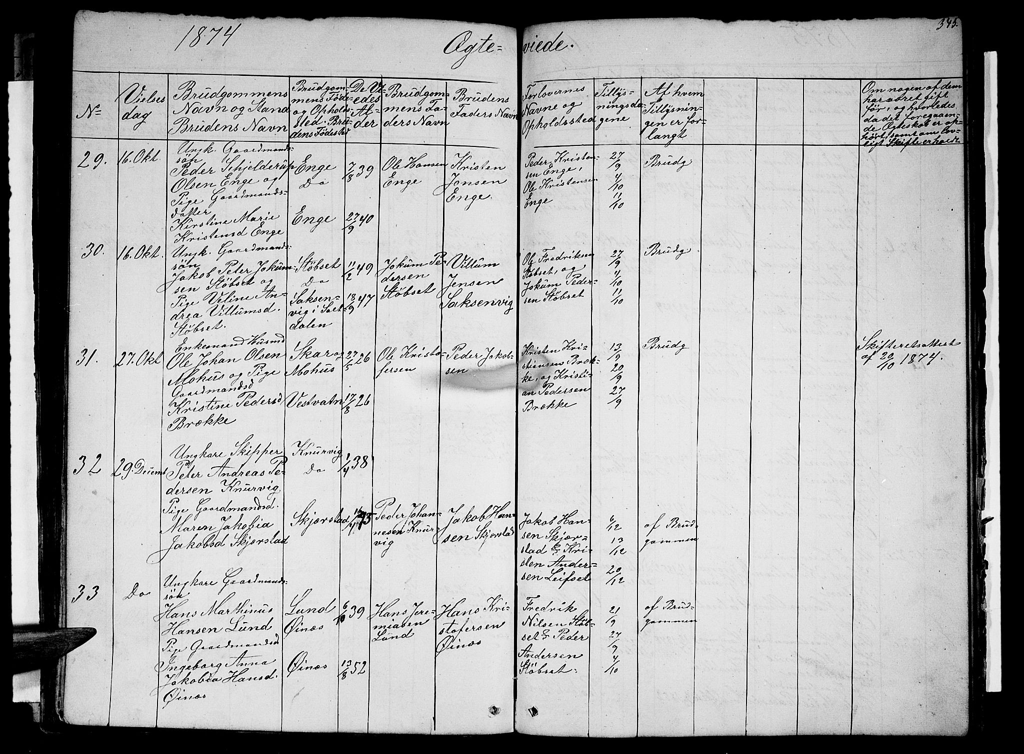 Ministerialprotokoller, klokkerbøker og fødselsregistre - Nordland, AV/SAT-A-1459/852/L0753: Parish register (copy) no. 852C04, 1856-1877, p. 345