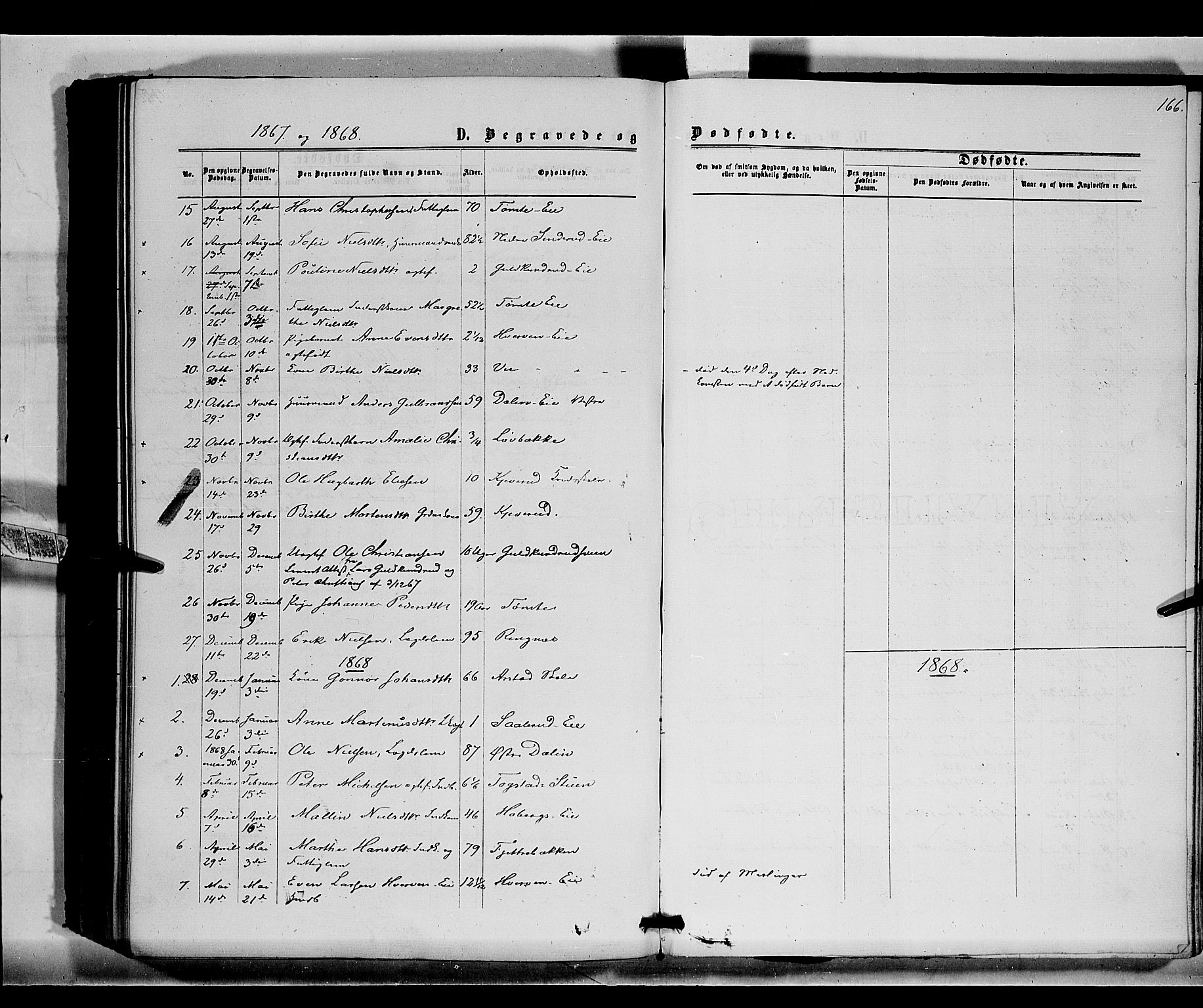 Stange prestekontor, SAH/PREST-002/K/L0015: Parish register (official) no. 15, 1862-1879, p. 166