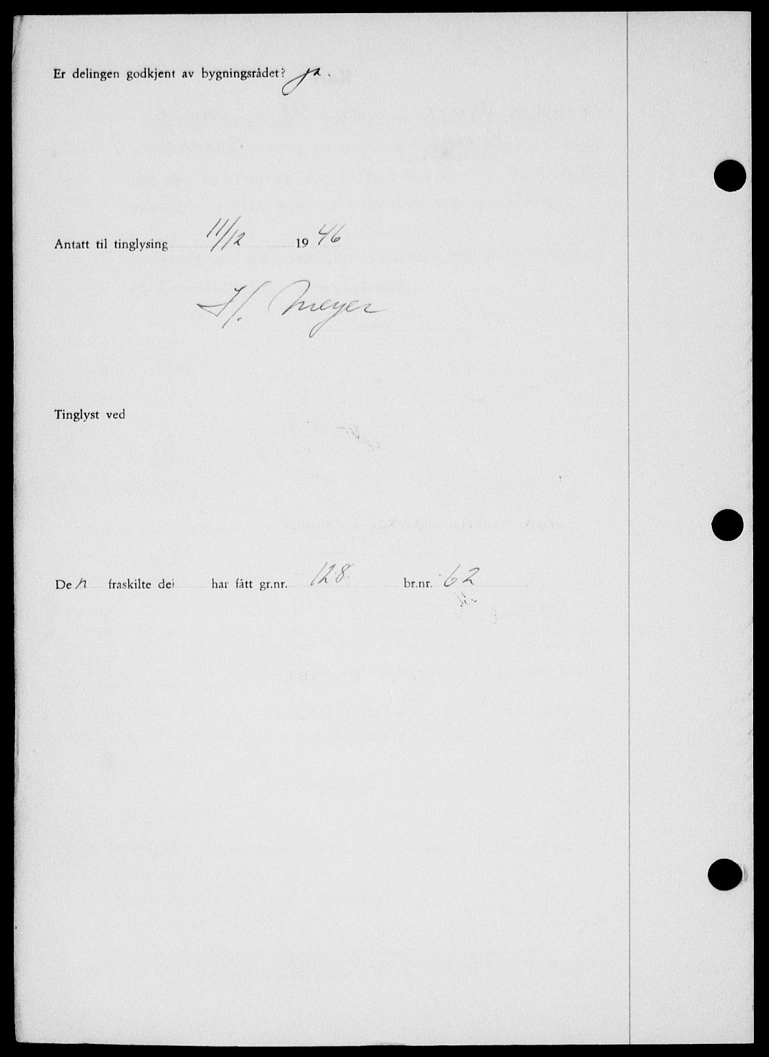 Onsøy sorenskriveri, SAO/A-10474/G/Ga/Gab/L0018: Mortgage book no. II A-18, 1946-1947, Diary no: : 3191/1946