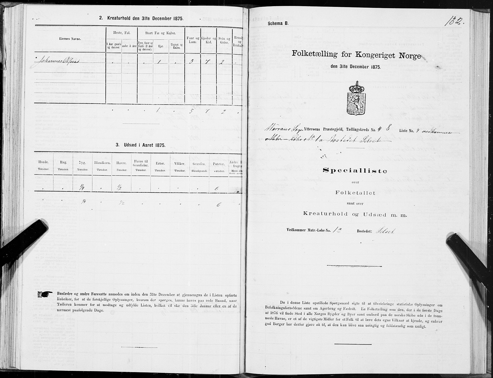 SAT, 1875 census for 1722P Ytterøy, 1875, p. 4132