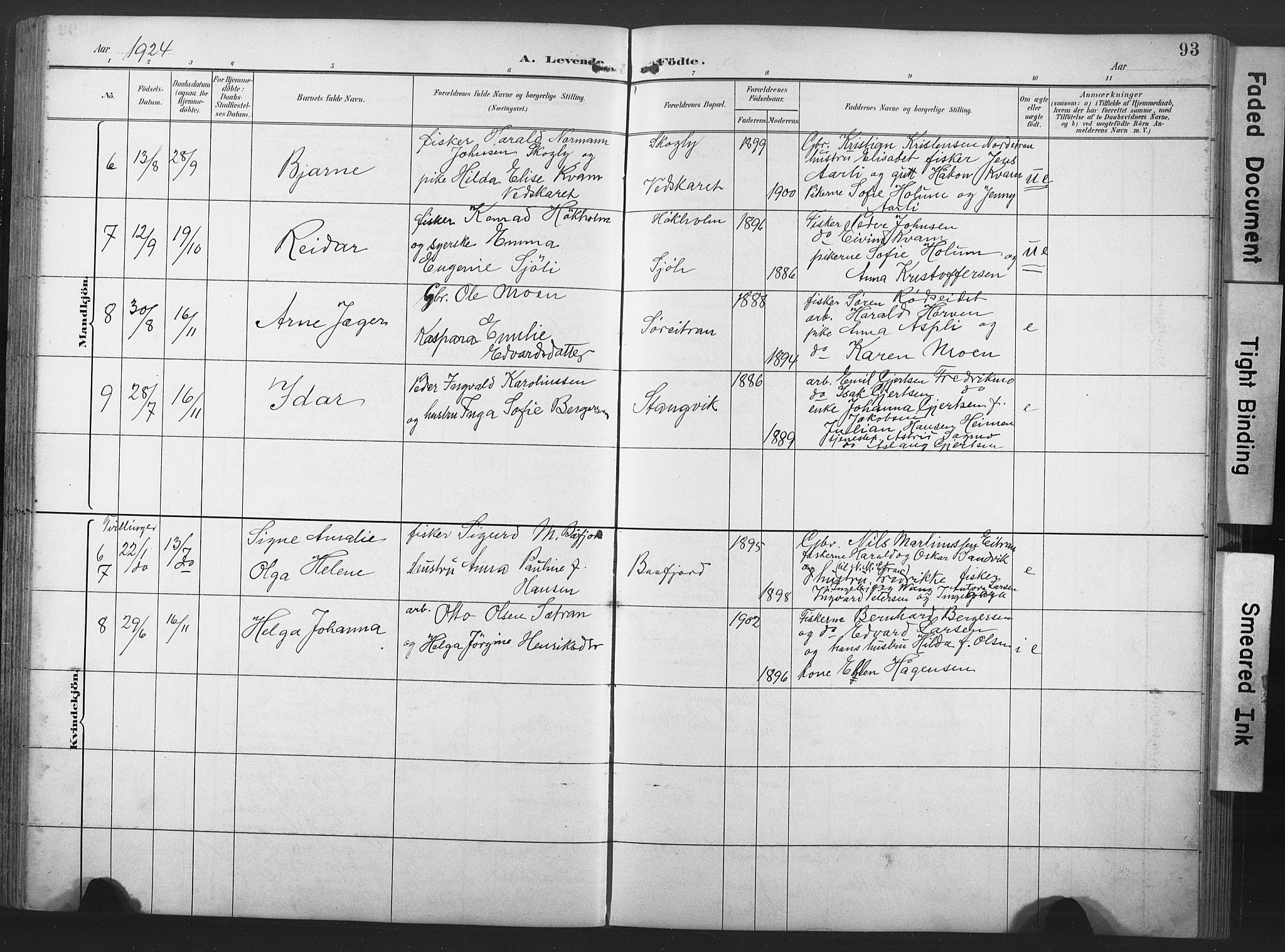 Ministerialprotokoller, klokkerbøker og fødselsregistre - Nord-Trøndelag, SAT/A-1458/789/L0706: Parish register (copy) no. 789C01, 1888-1931, p. 93