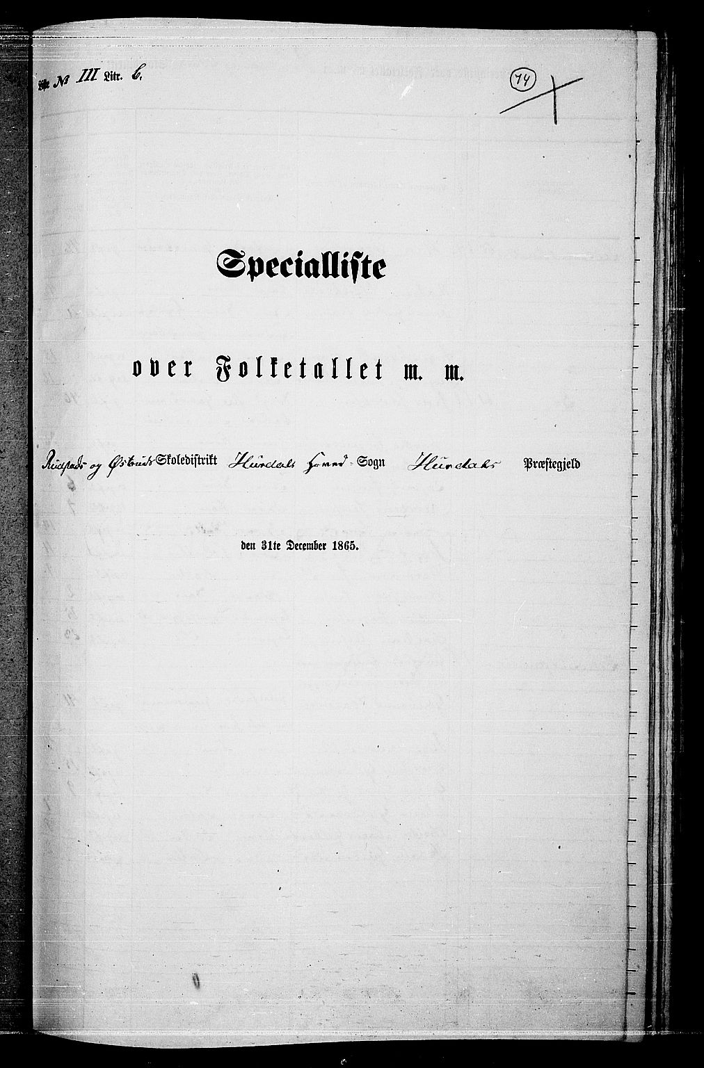 RA, 1865 census for Hurdal, 1865, p. 65