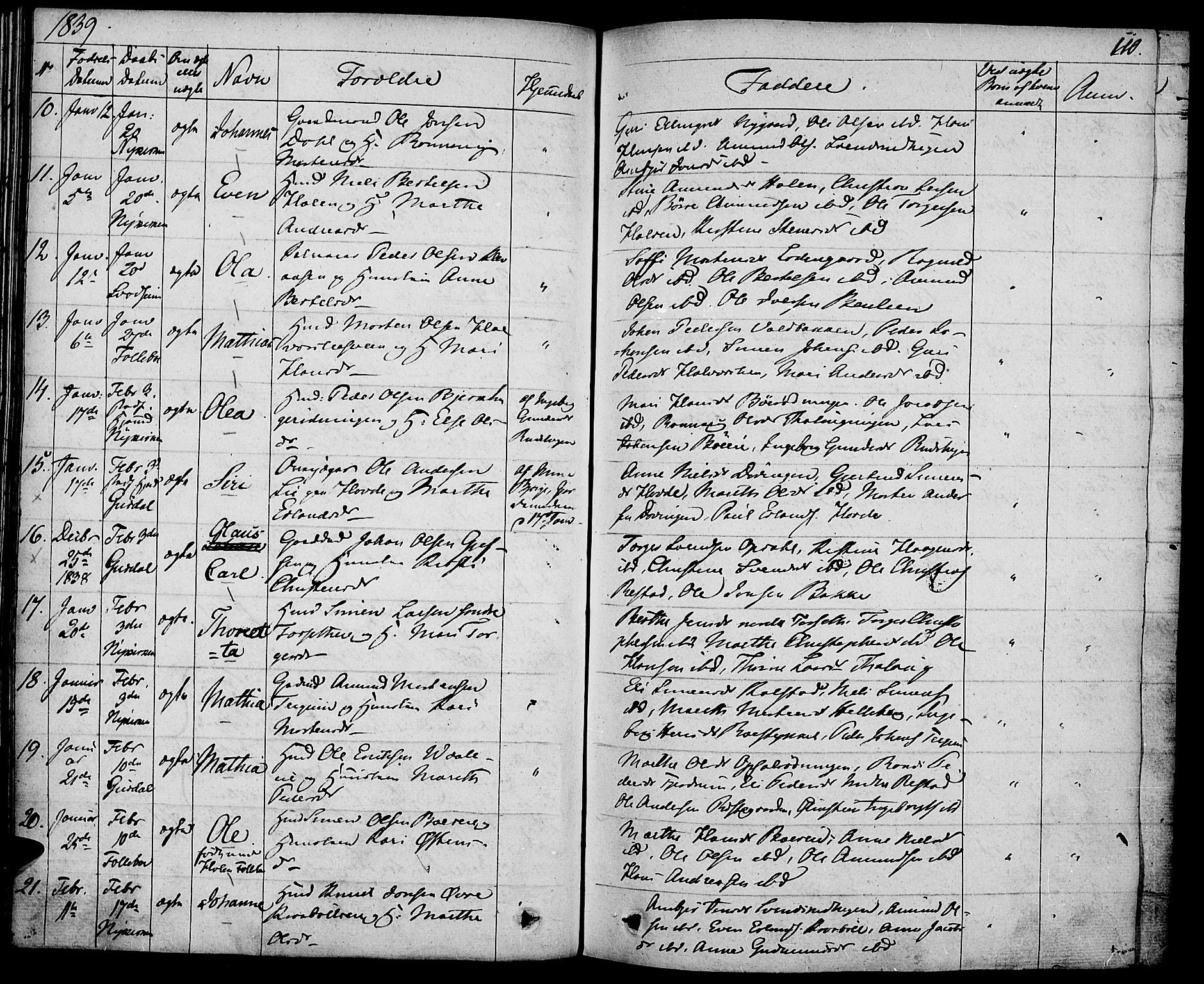 Gausdal prestekontor, SAH/PREST-090/H/Ha/Haa/L0006: Parish register (official) no. 6, 1830-1839, p. 110