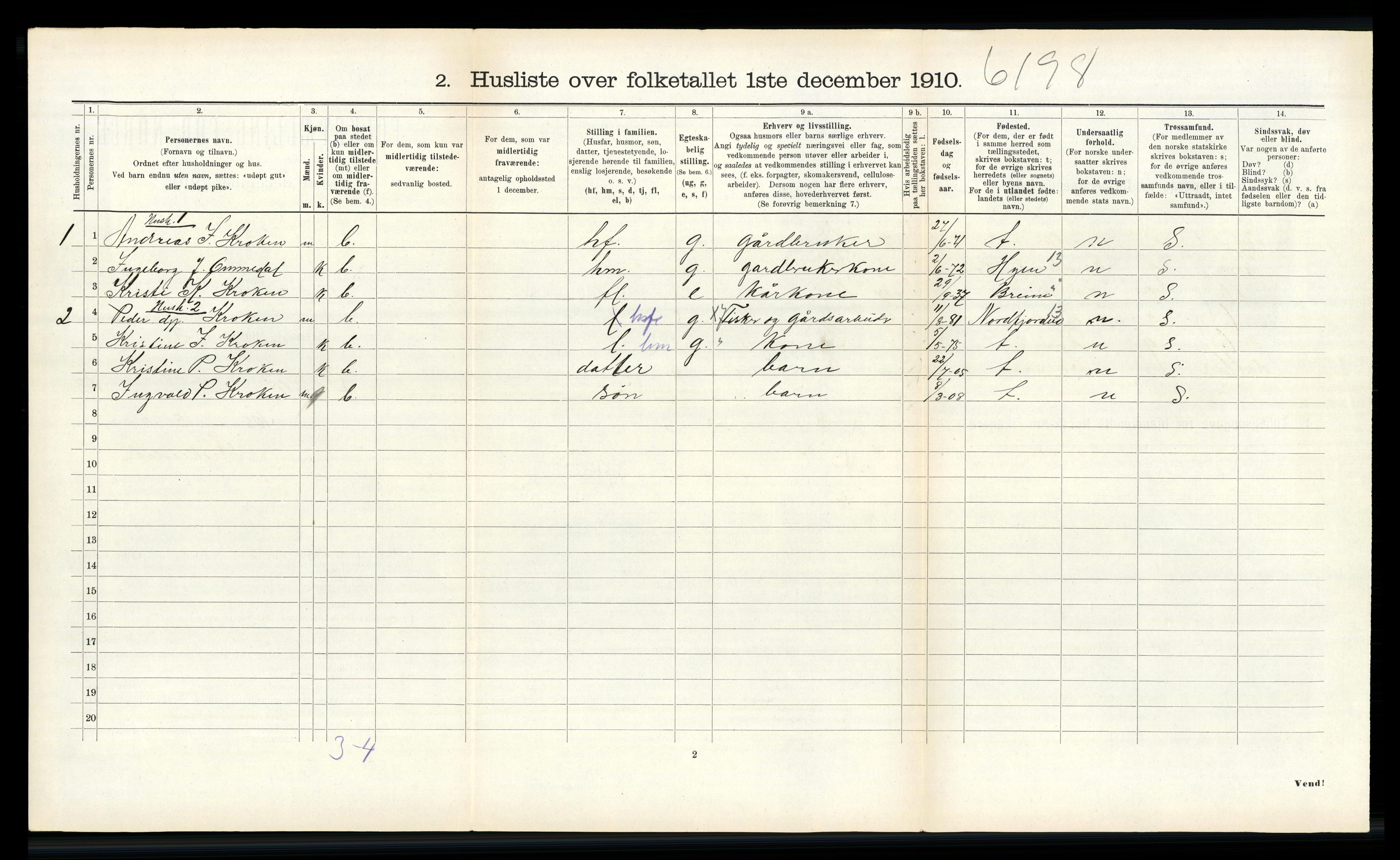 RA, 1910 census for Davik, 1910, p. 979