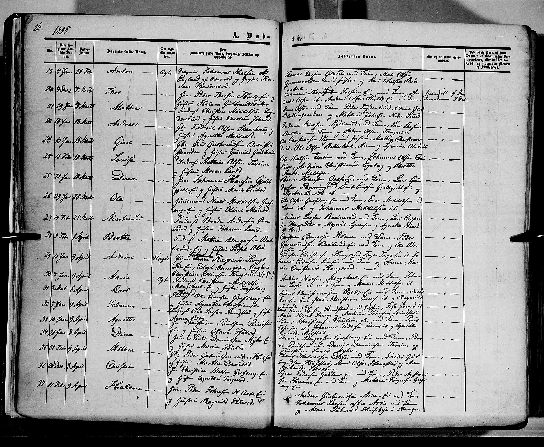 Nes prestekontor, Hedmark, SAH/PREST-020/K/Ka/L0004: Parish register (official) no. 4, 1852-1886, p. 26