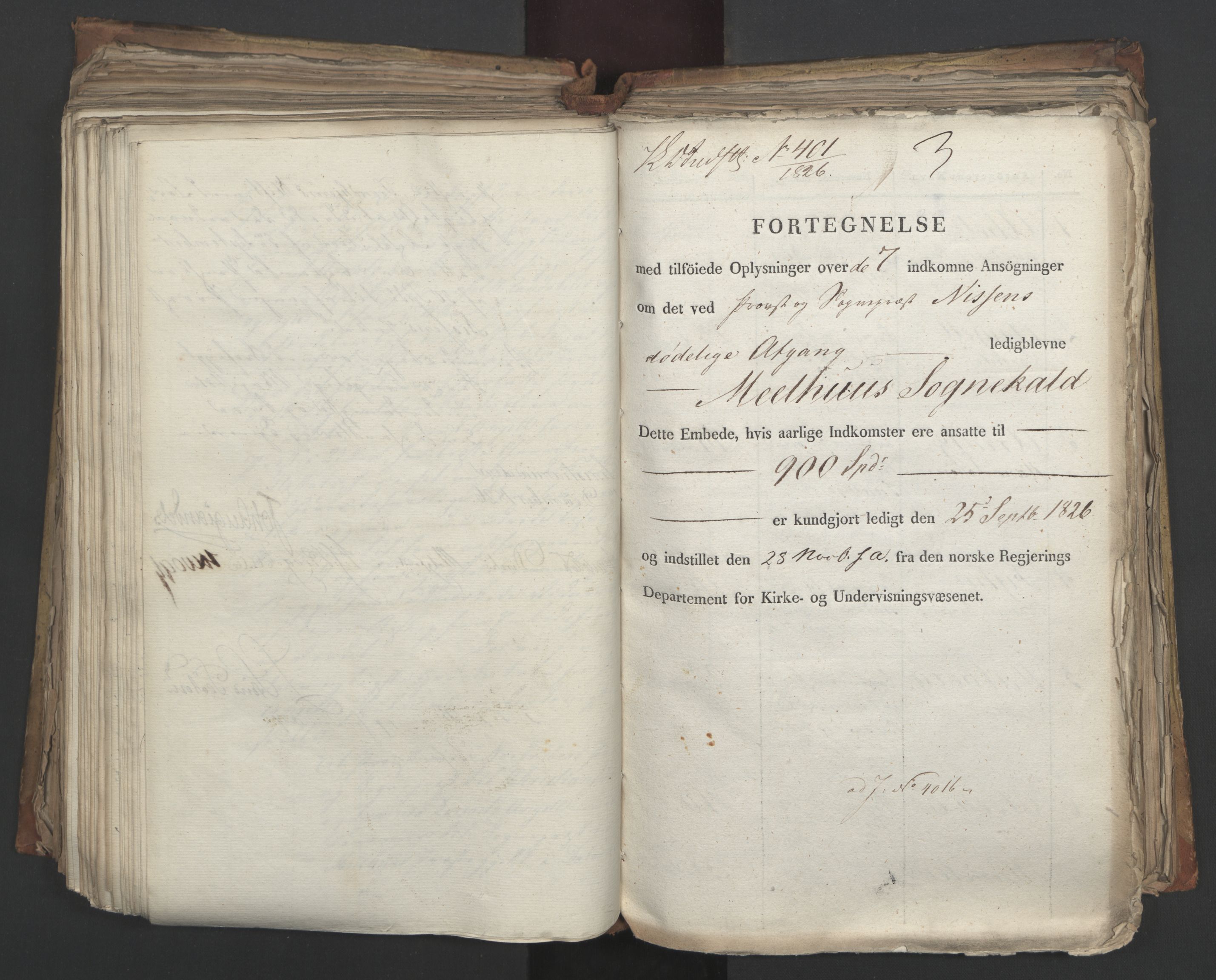 Statsrådsavdelingen i Stockholm, RA/S-1003/D/Da/L0049: Regjeringsinnstillinger nr. 3860-4086, 1826, p. 370