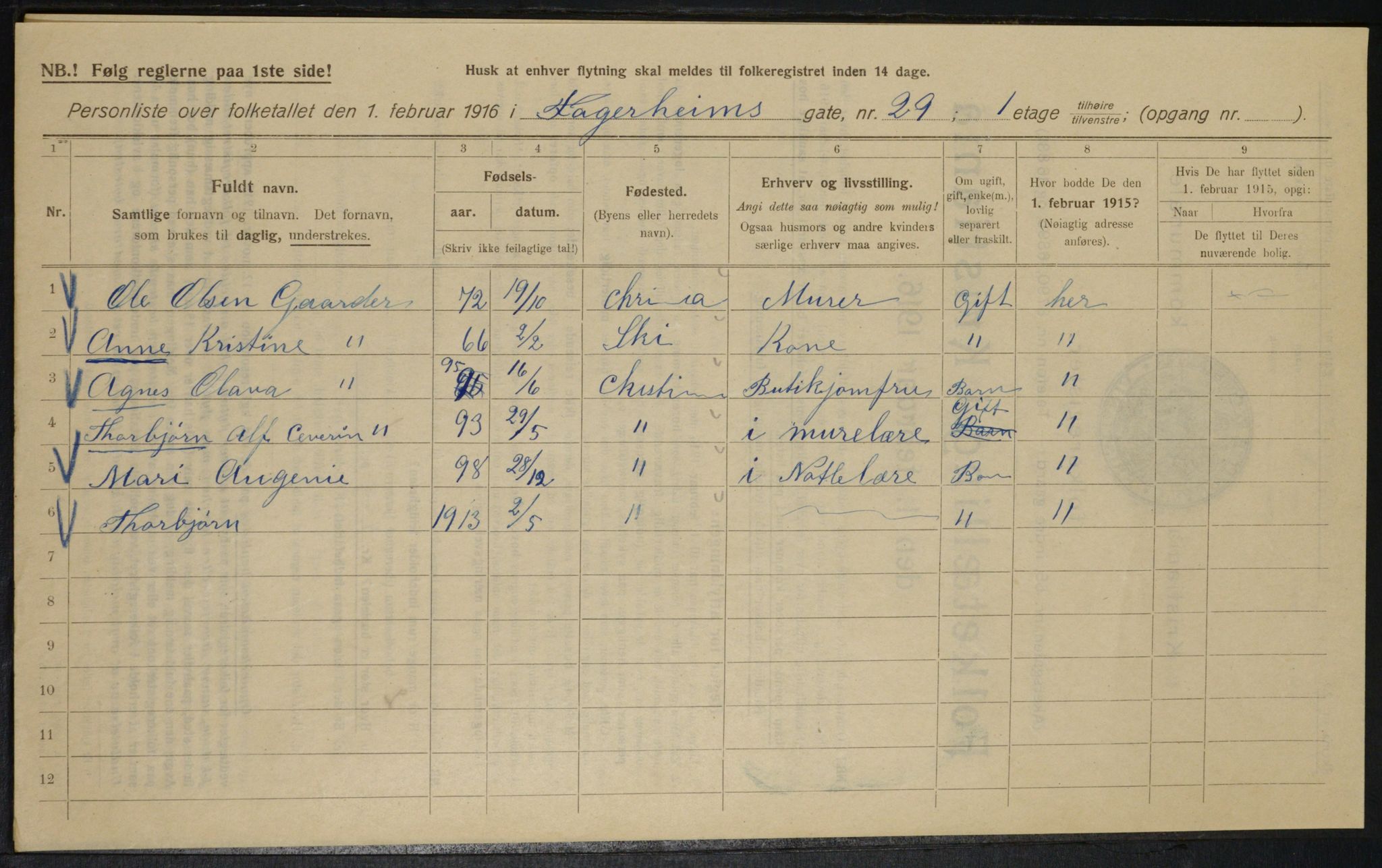 OBA, Municipal Census 1916 for Kristiania, 1916, p. 23538