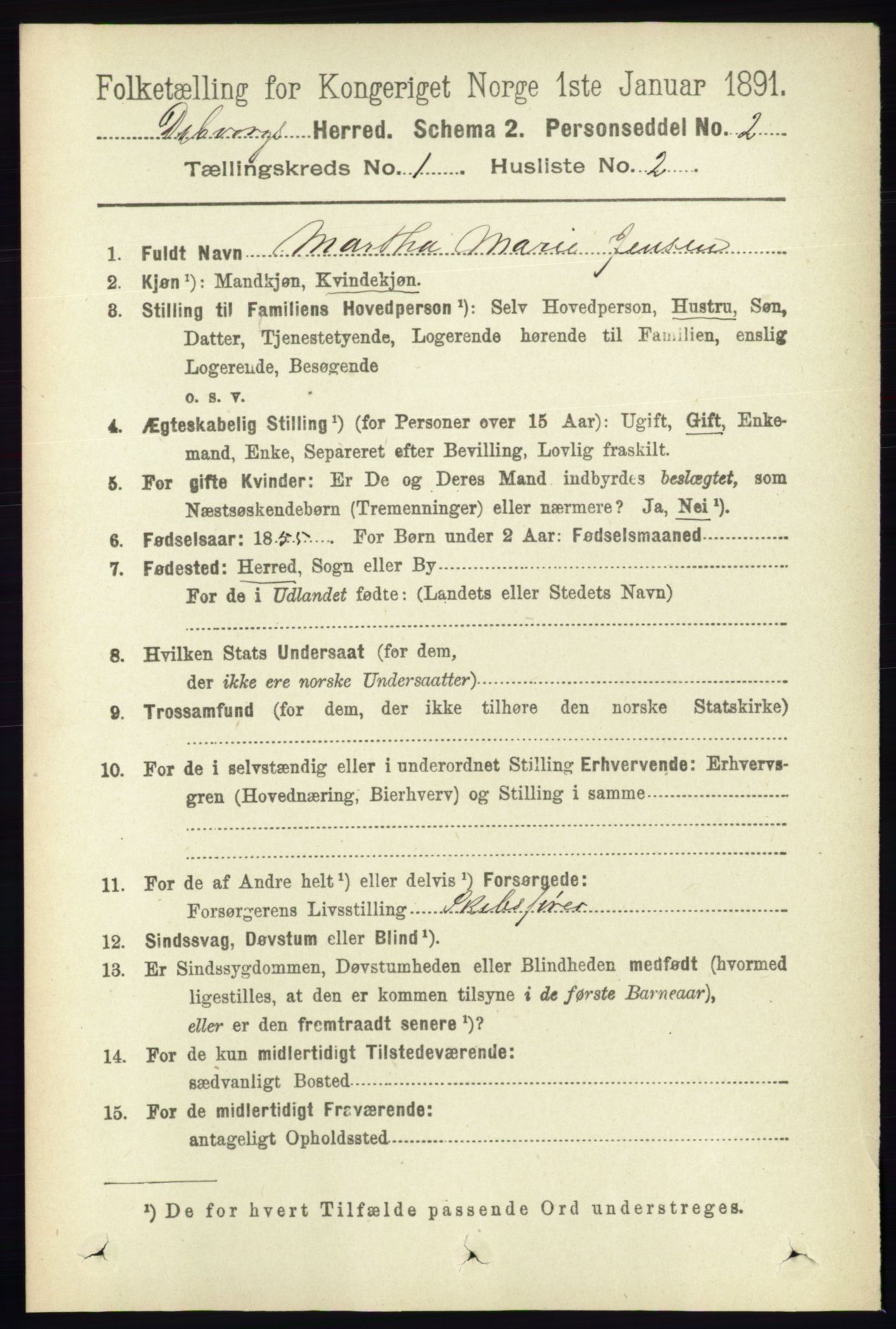 RA, 1891 census for 0915 Dypvåg, 1891, p. 123