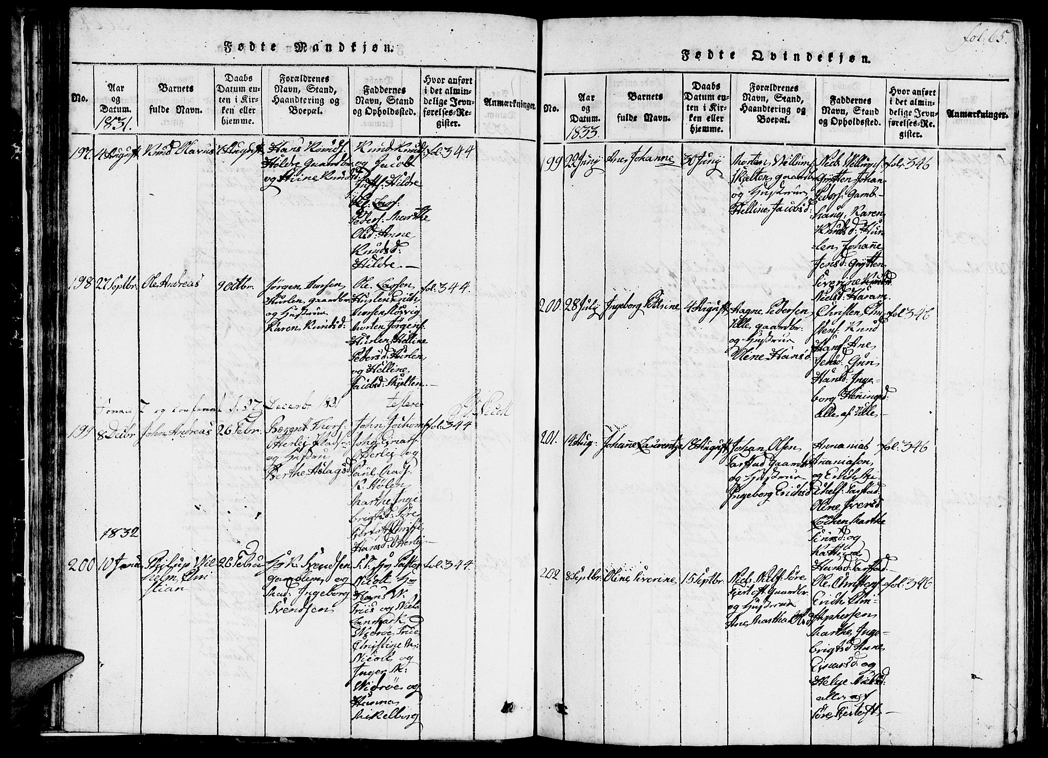 Ministerialprotokoller, klokkerbøker og fødselsregistre - Møre og Romsdal, AV/SAT-A-1454/536/L0506: Parish register (copy) no. 536C01, 1818-1859, p. 65