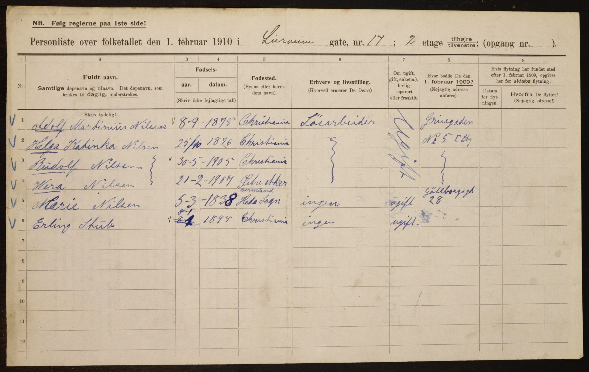 OBA, Municipal Census 1910 for Kristiania, 1910, p. 55553