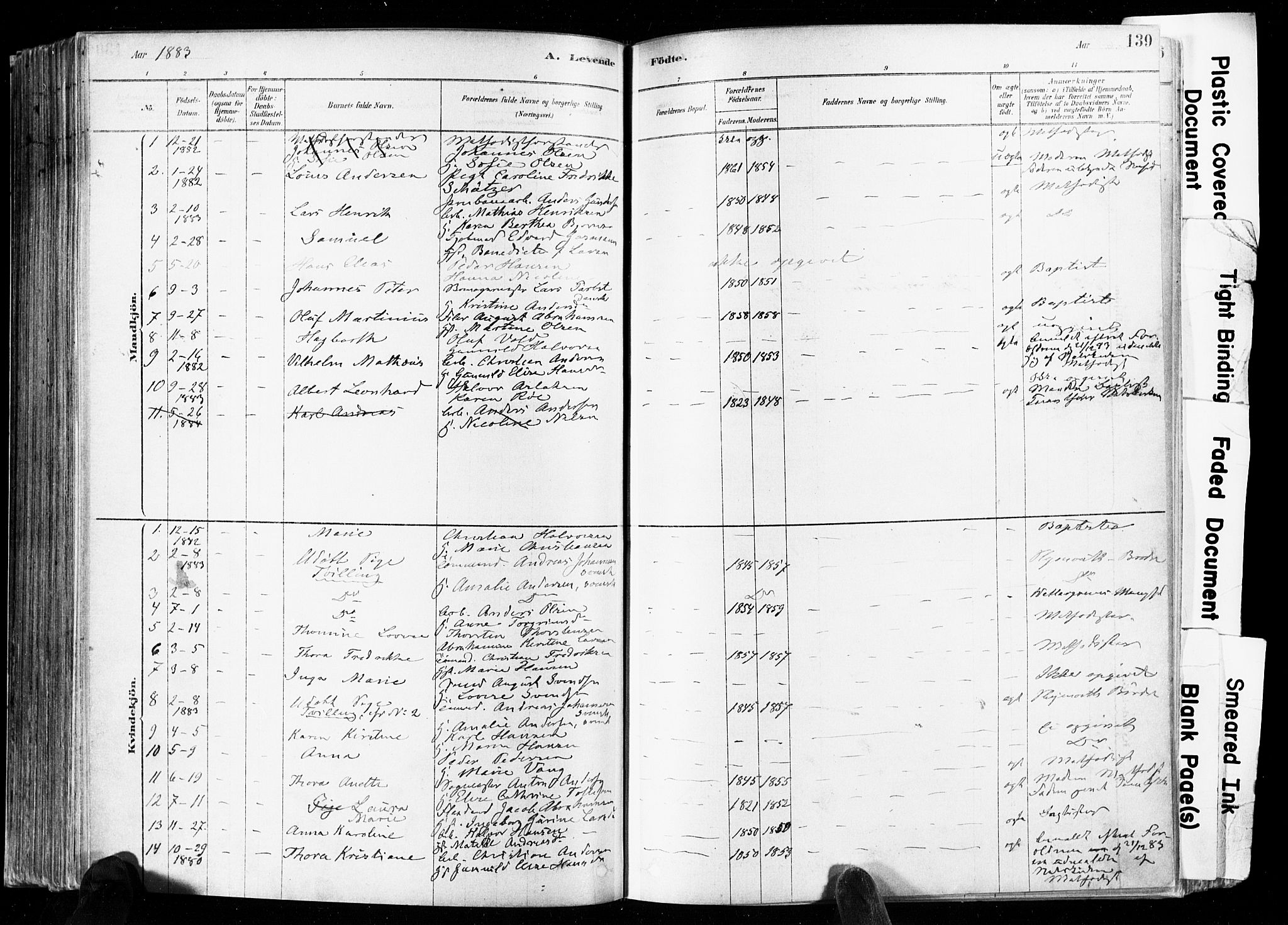 Skien kirkebøker, SAKO/A-302/F/Fa/L0009: Parish register (official) no. 9, 1878-1890, p. 139