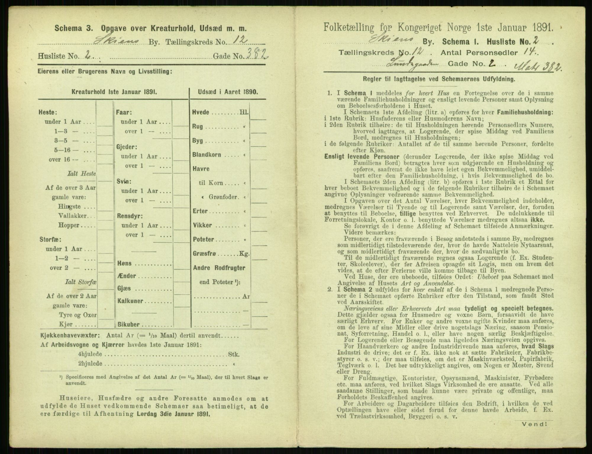 RA, 1891 census for 0806 Skien, 1891, p. 472