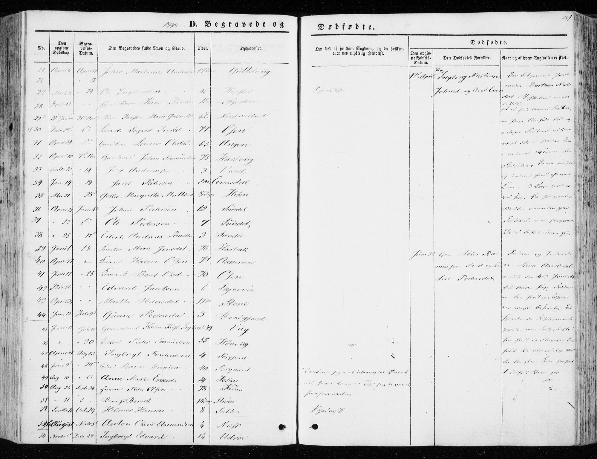 Ministerialprotokoller, klokkerbøker og fødselsregistre - Sør-Trøndelag, SAT/A-1456/657/L0704: Parish register (official) no. 657A05, 1846-1857, p. 229