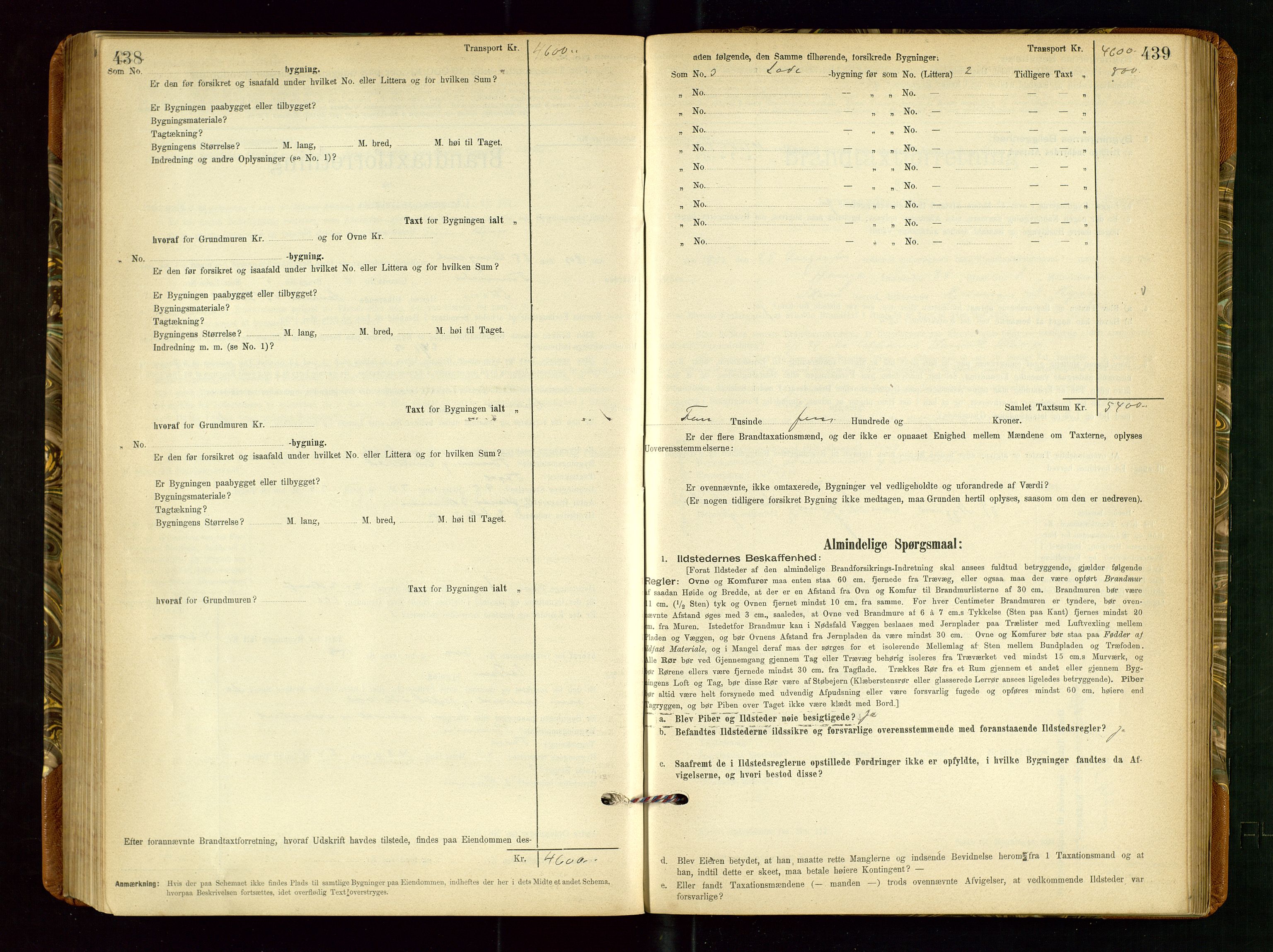 Torvestad lensmannskontor, AV/SAST-A-100307/1/Gob/L0002: "Brandtakstprotokol for Lensmanden i Torvestad", 1900-1905, p. 438-439