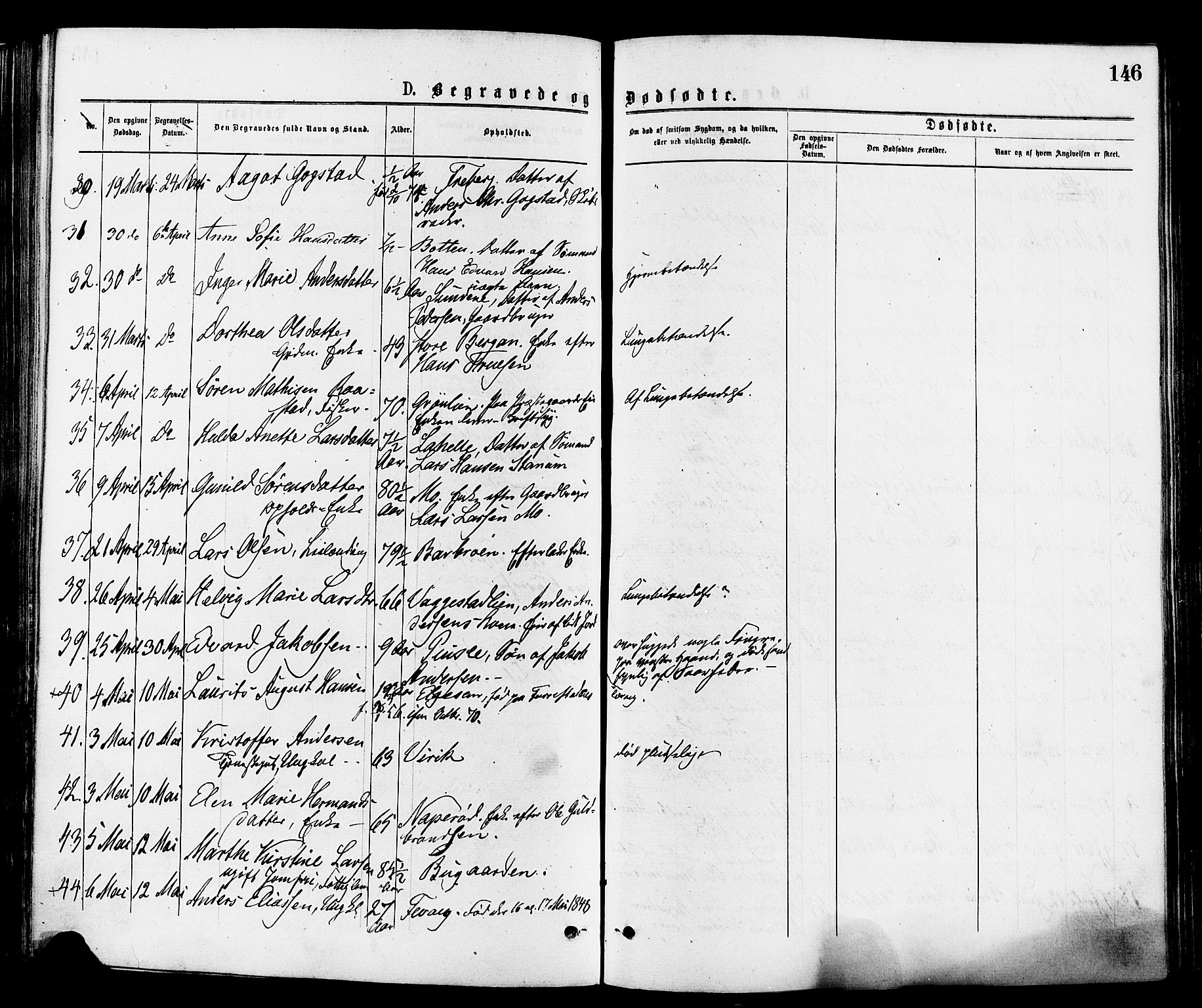 Sandar kirkebøker, AV/SAKO-A-243/F/Fa/L0011: Parish register (official) no. 11, 1872-1882, p. 146