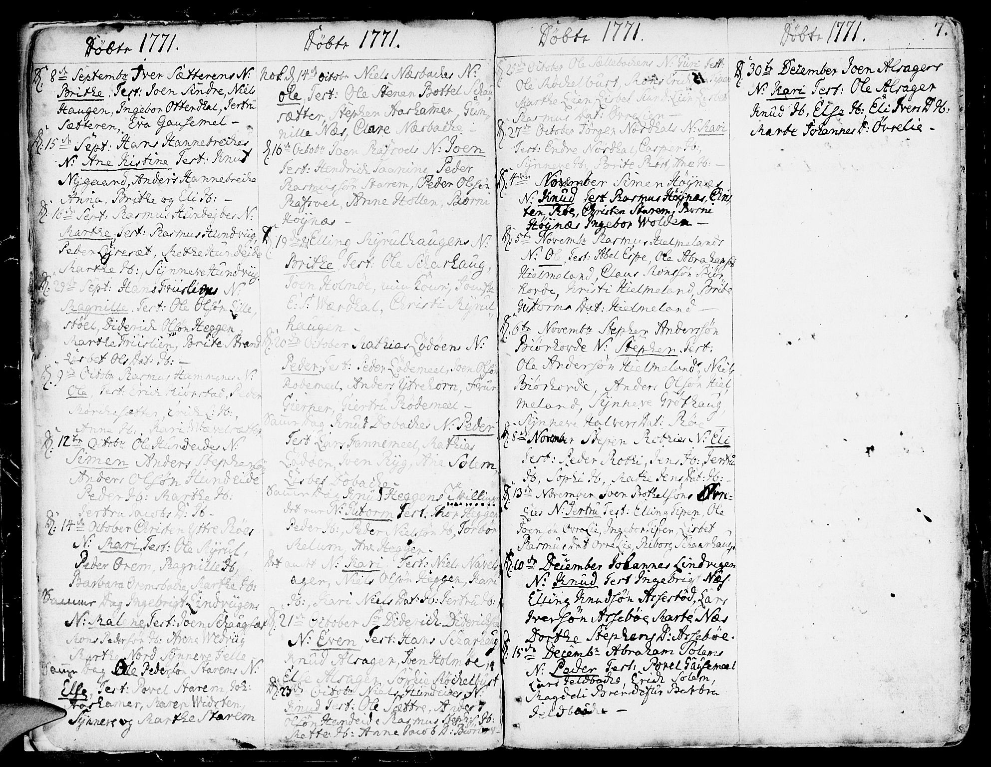 Eid sokneprestembete, SAB/A-82301/H/Haa/Haaa/L0003: Parish register (official) no. A 3, 1770-1805, p. 7