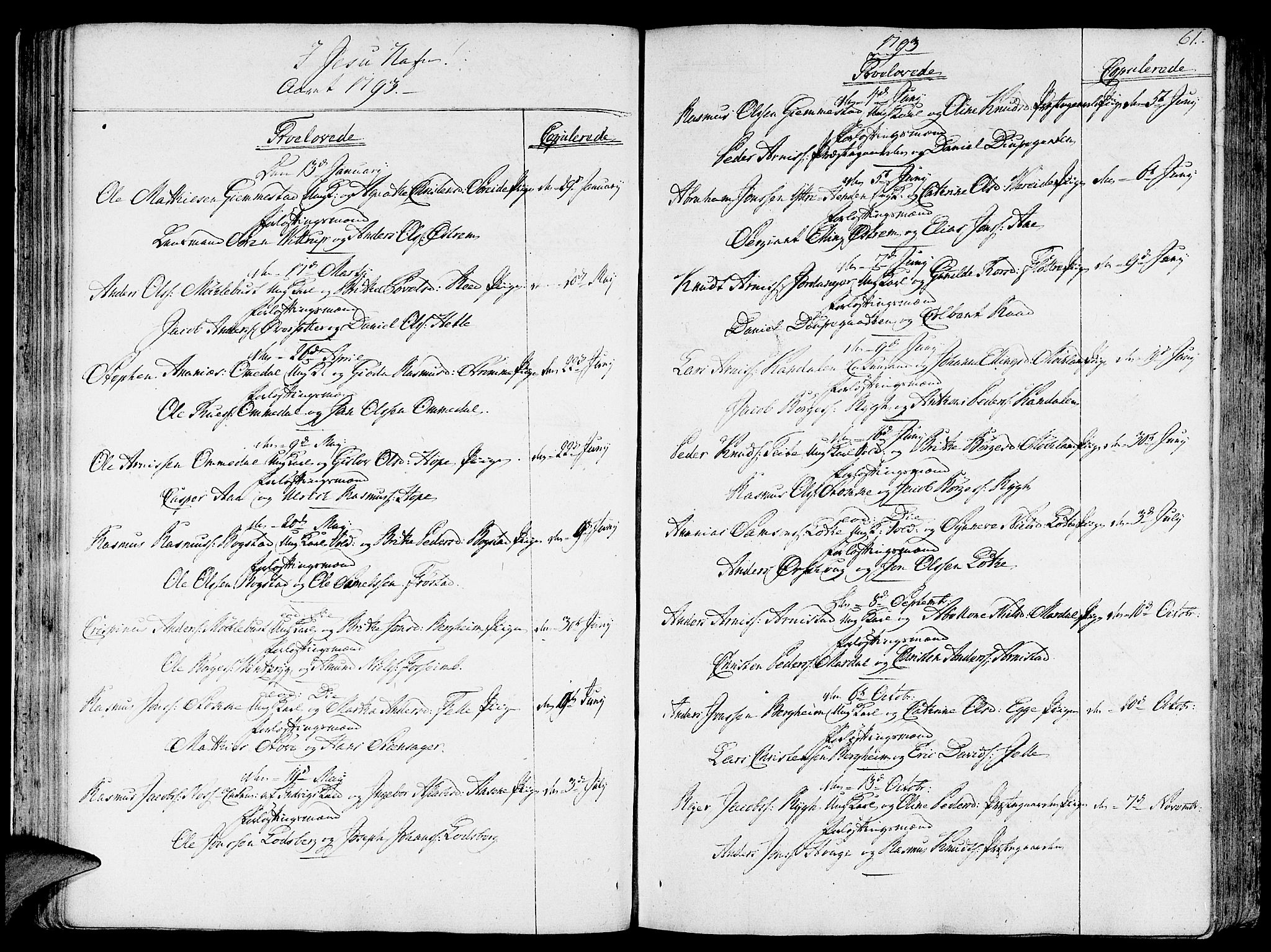 Gloppen sokneprestembete, AV/SAB-A-80101/H/Haa/Haaa/L0005: Parish register (official) no. A 5, 1785-1815, p. 61