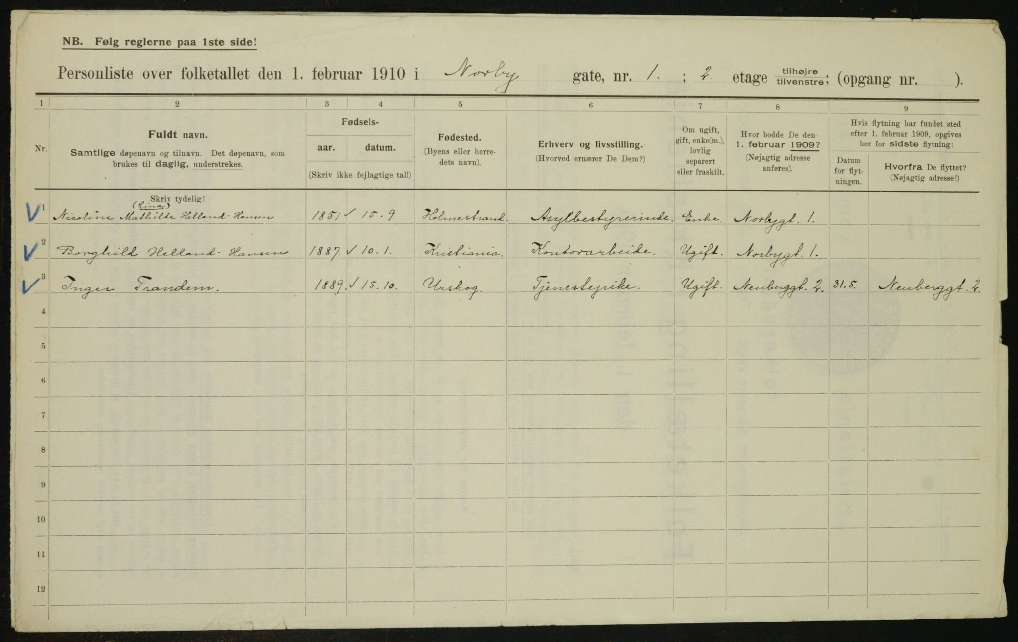 OBA, Municipal Census 1910 for Kristiania, 1910, p. 68971