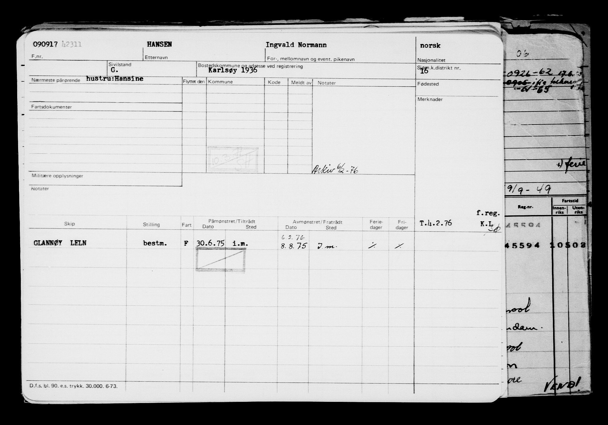 Direktoratet for sjømenn, AV/RA-S-3545/G/Gb/L0151: Hovedkort, 1917, p. 511