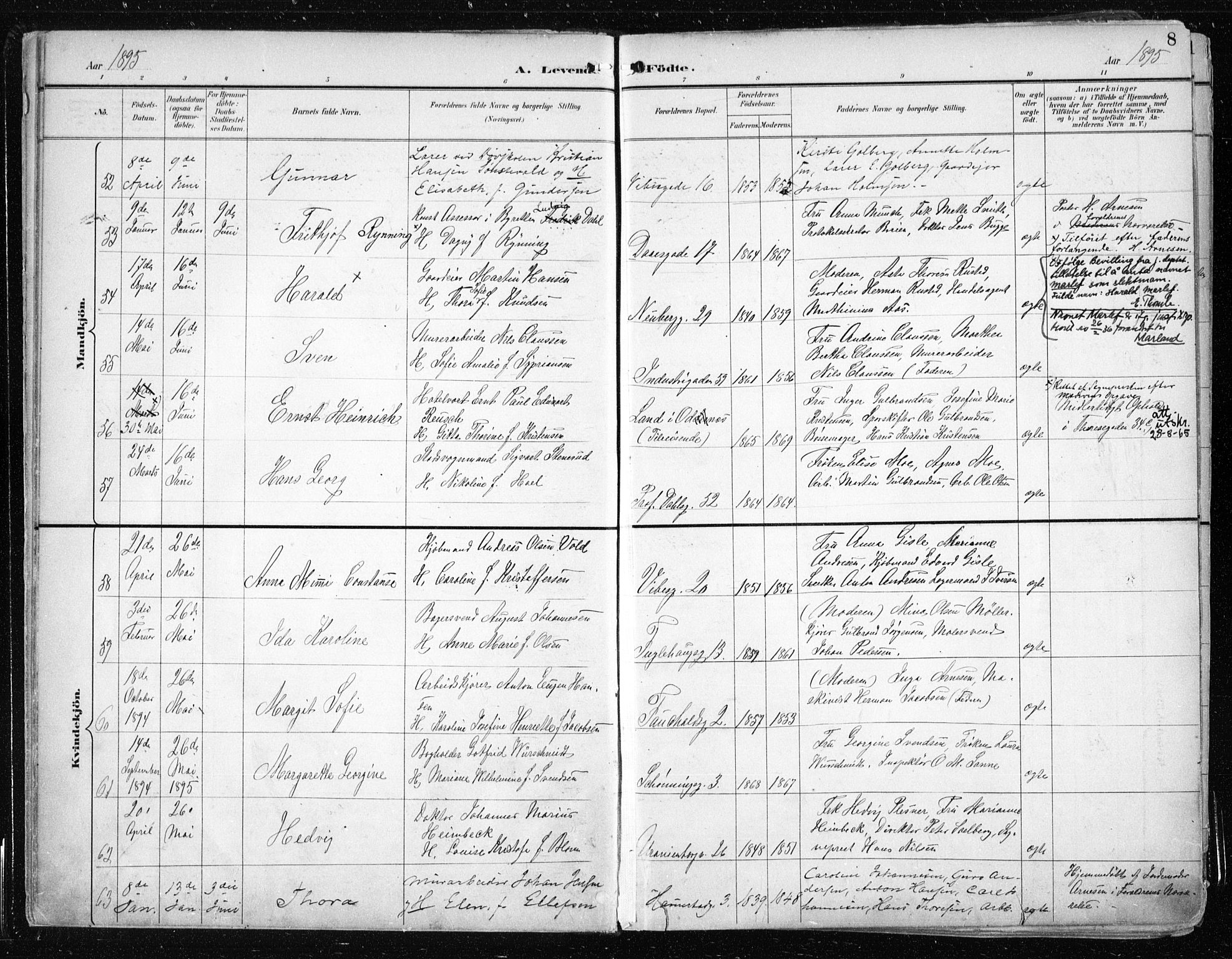 Uranienborg prestekontor Kirkebøker, SAO/A-10877/F/Fa/L0005: Parish register (official) no. 5, 1895-1907, p. 8