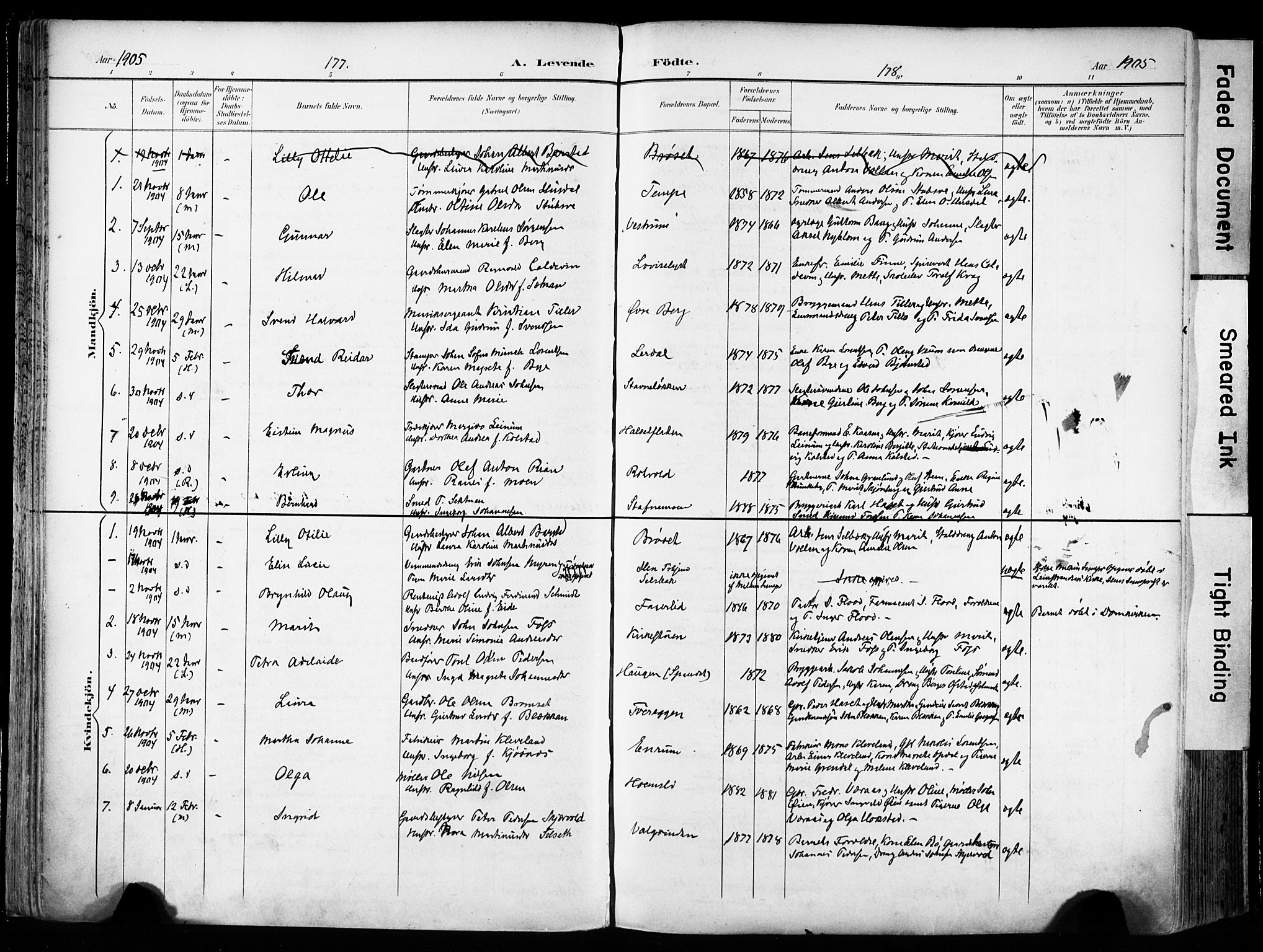 Ministerialprotokoller, klokkerbøker og fødselsregistre - Sør-Trøndelag, SAT/A-1456/606/L0301: Parish register (official) no. 606A16, 1894-1907, p. 177-178