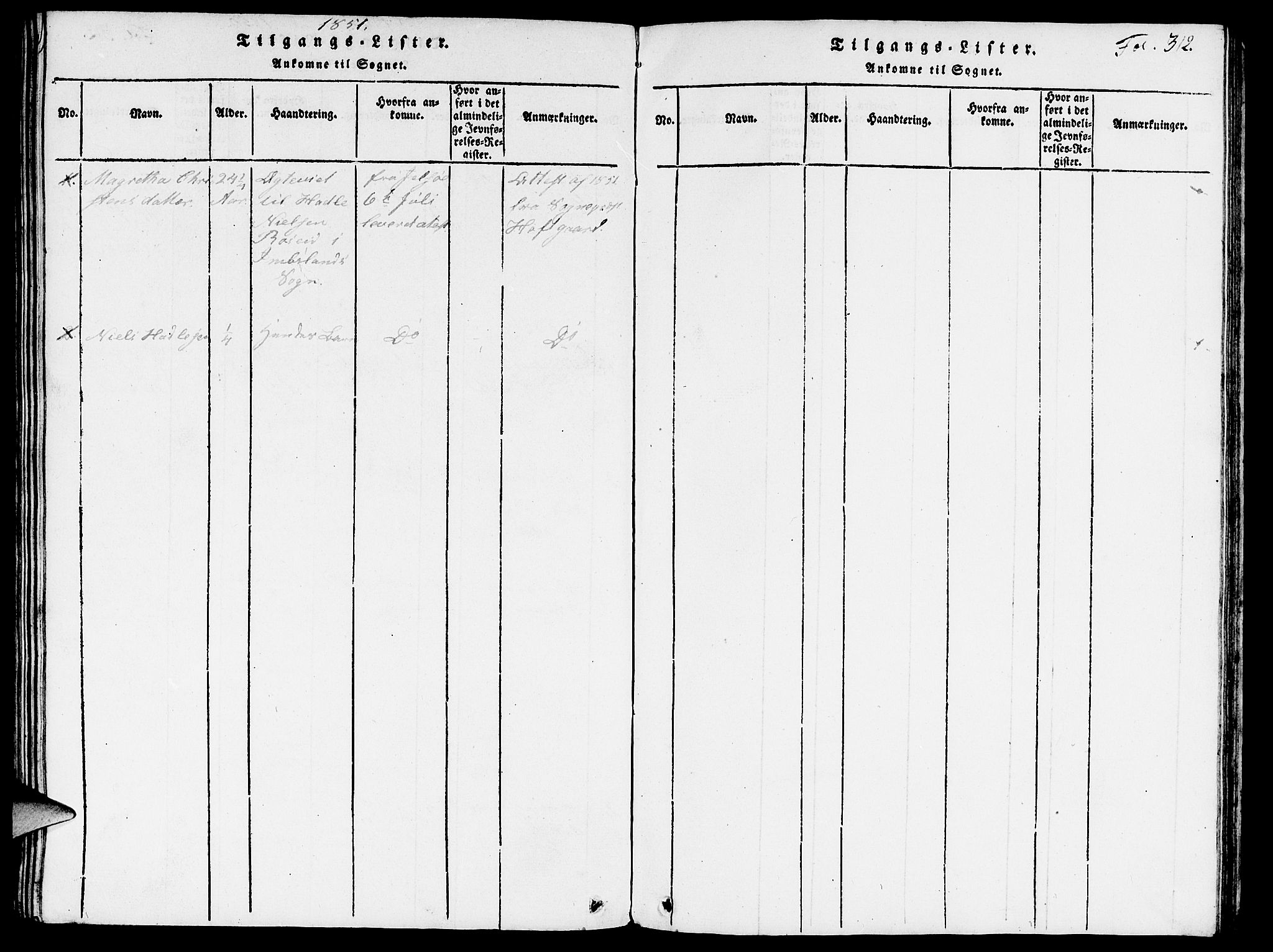 Vikedal sokneprestkontor, SAST/A-101840/01/V: Parish register (copy) no. B 3, 1816-1867, p. 313