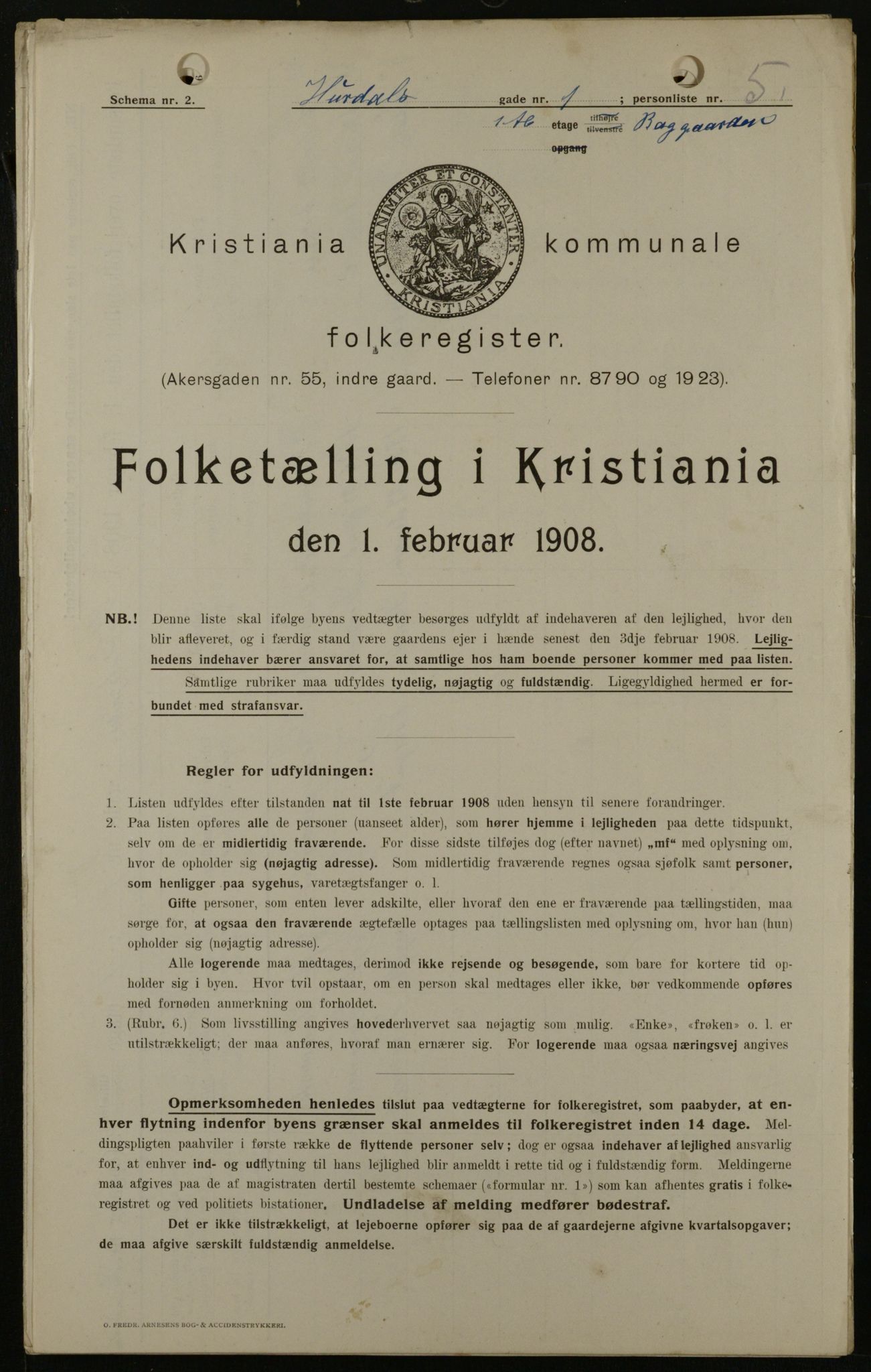 OBA, Municipal Census 1908 for Kristiania, 1908, p. 37943