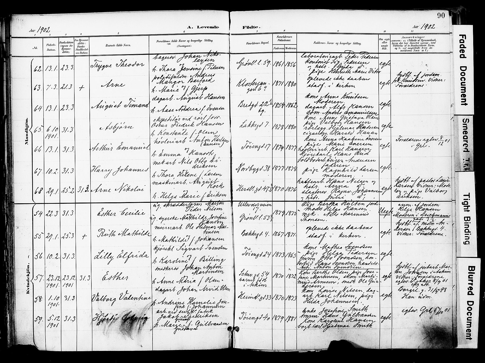 Grønland prestekontor Kirkebøker, SAO/A-10848/F/Fa/L0014: Parish register (official) no. 14, 1900-1911, p. 90