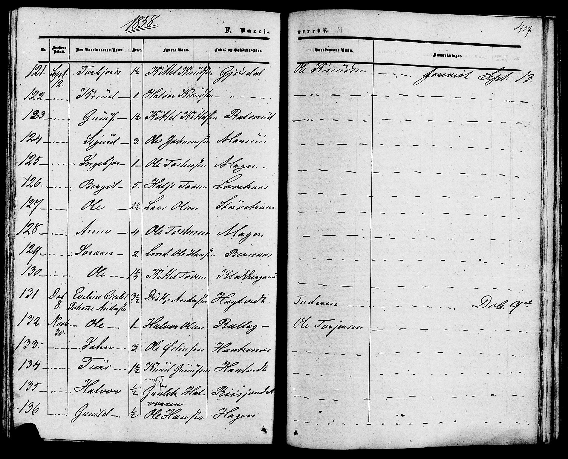 Tinn kirkebøker, AV/SAKO-A-308/F/Fa/L0006: Parish register (official) no. I 6, 1857-1878, p. 407