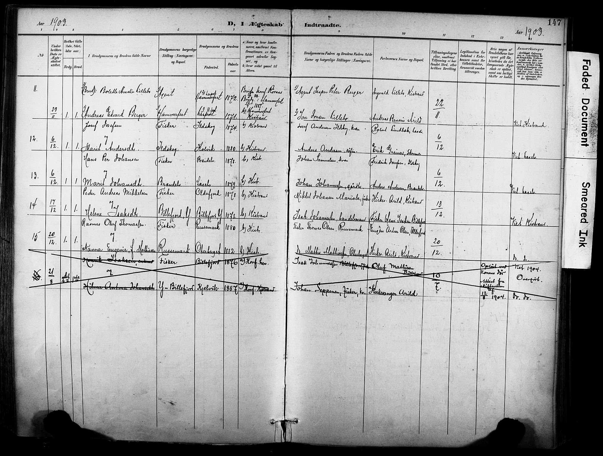 Kistrand/Porsanger sokneprestembete, SATØ/S-1351/H/Ha/L0013.kirke: Parish register (official) no. 13, 1899-1907, p. 147