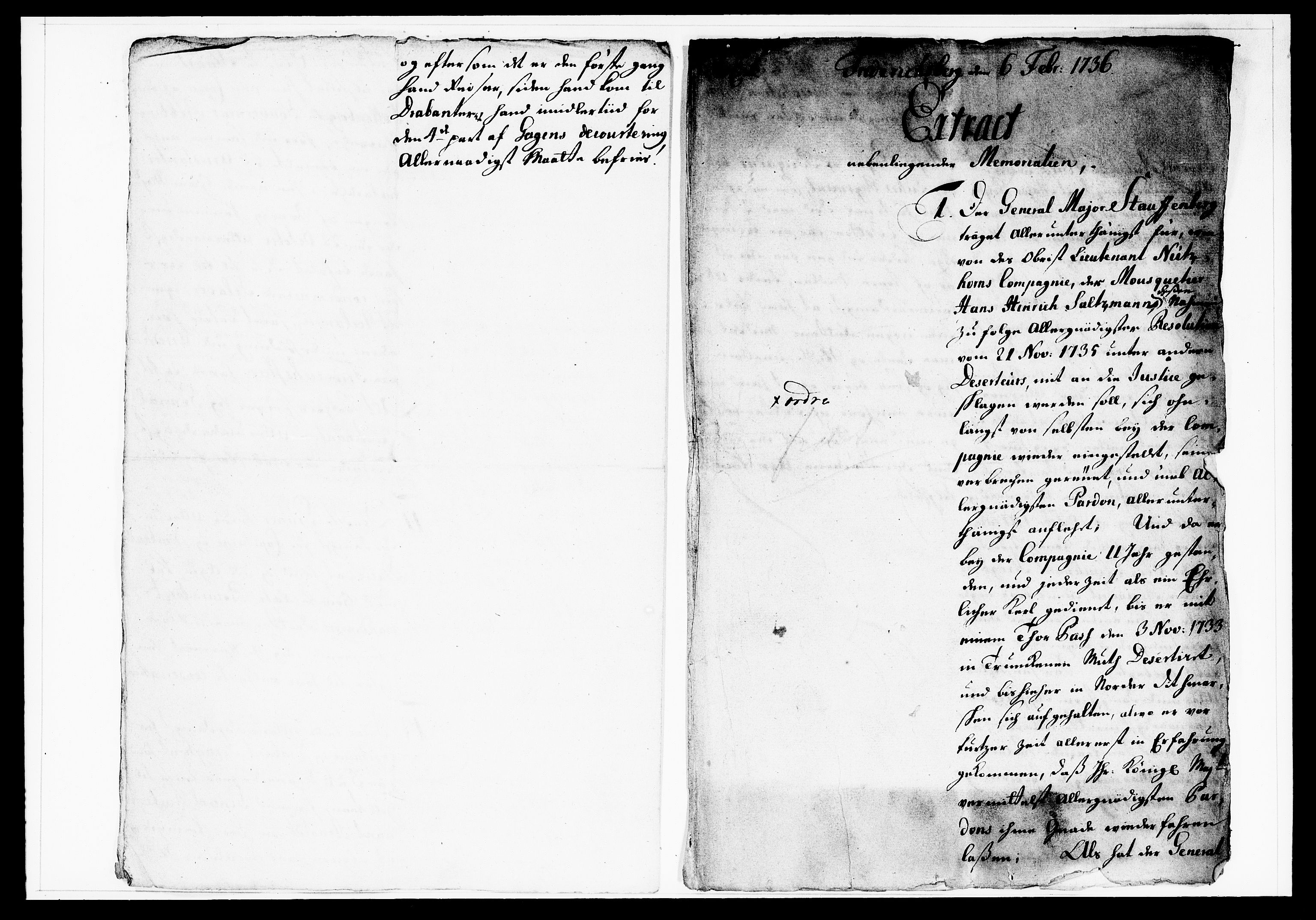 Krigskollegiet, Krigskancelliet, DRA/A-0006/-/1130-1137: Refererede sager, 1736, p. 29