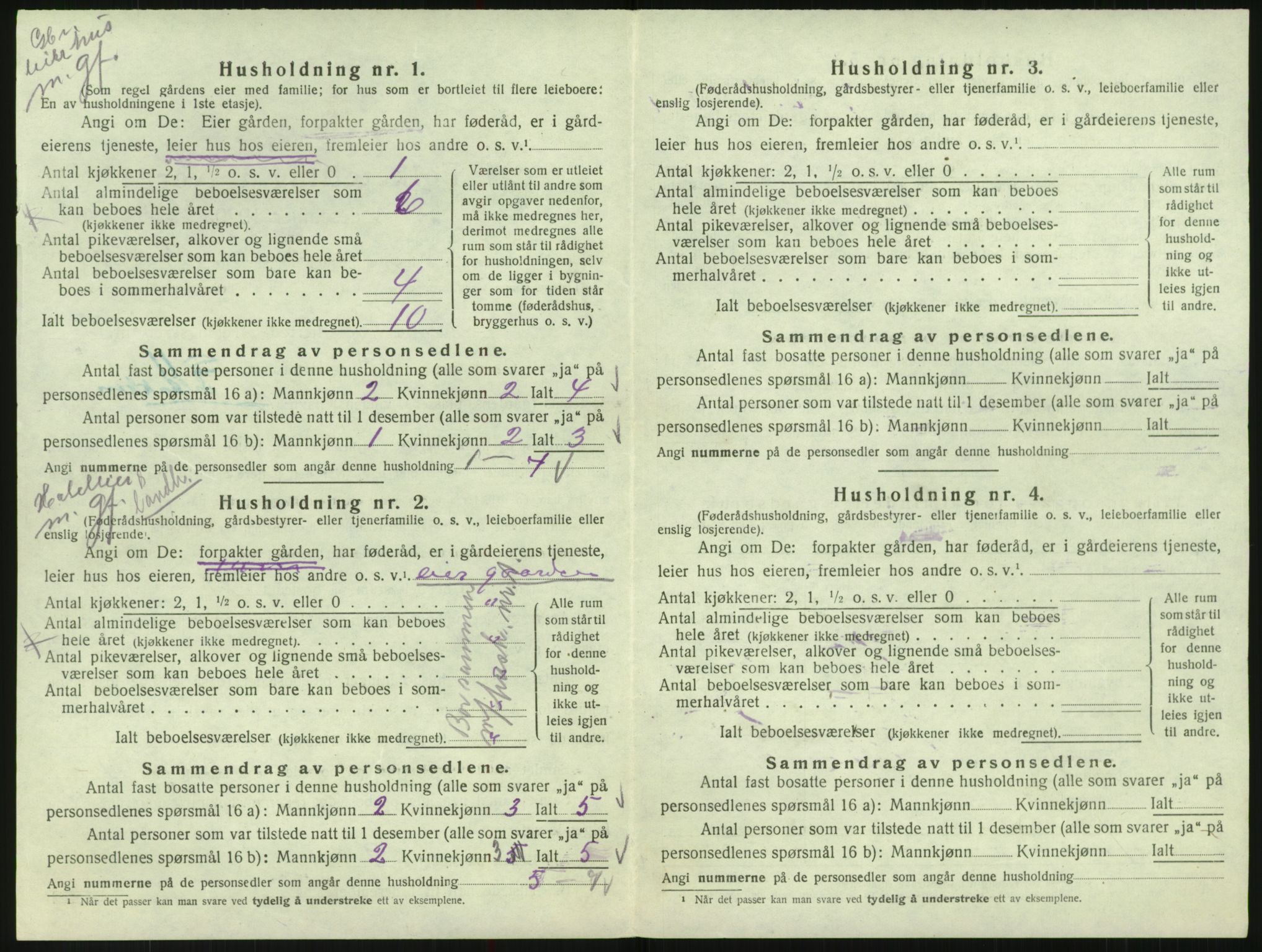 SAK, 1920 census for Bykle, 1920, p. 146
